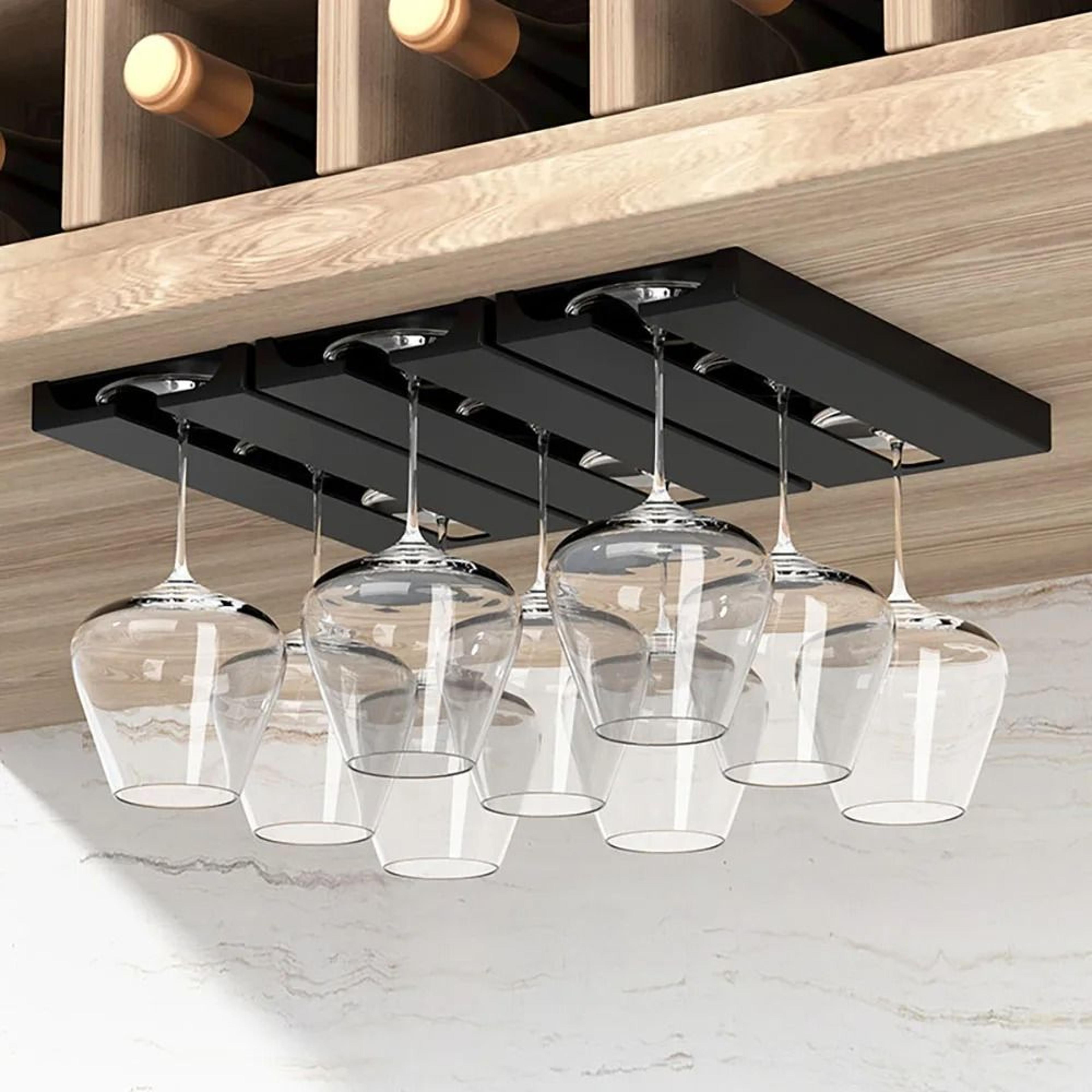 under-cabinet inverted wine glass rack & hanging stemware holder