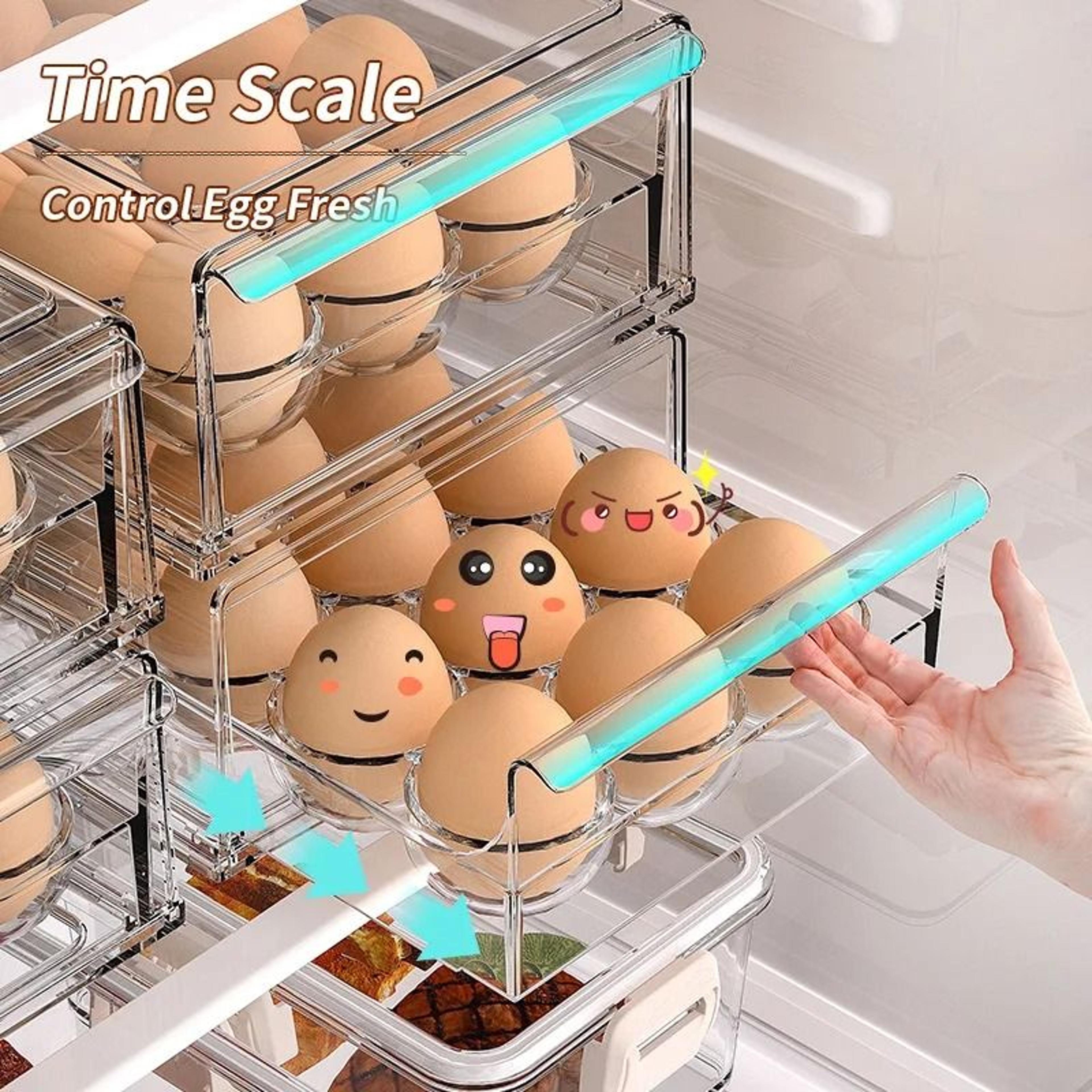 drawer-type food-grade egg storage box & stackable fridge organizer
