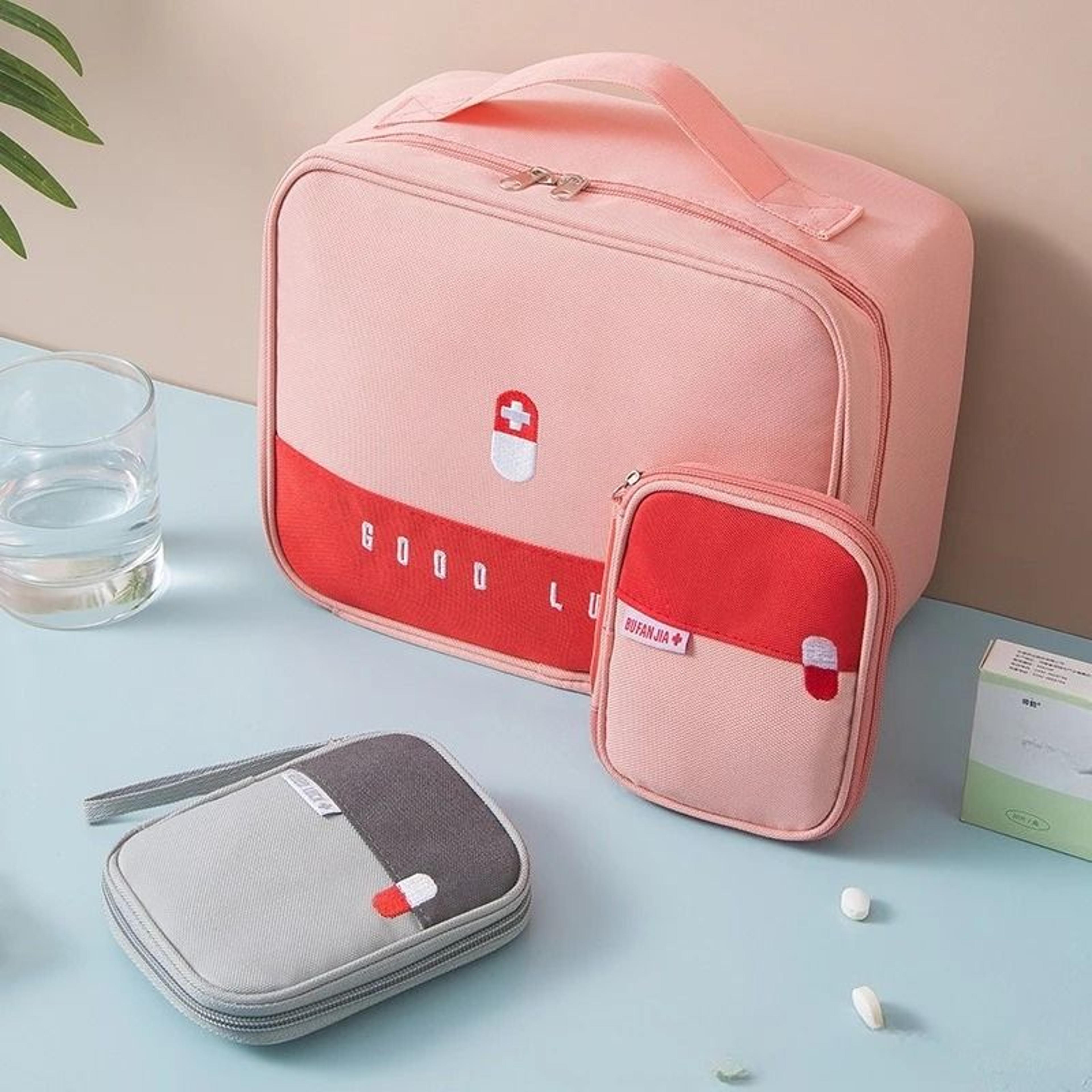 portable emergency first aid kit bag & travel medicine storage pouch