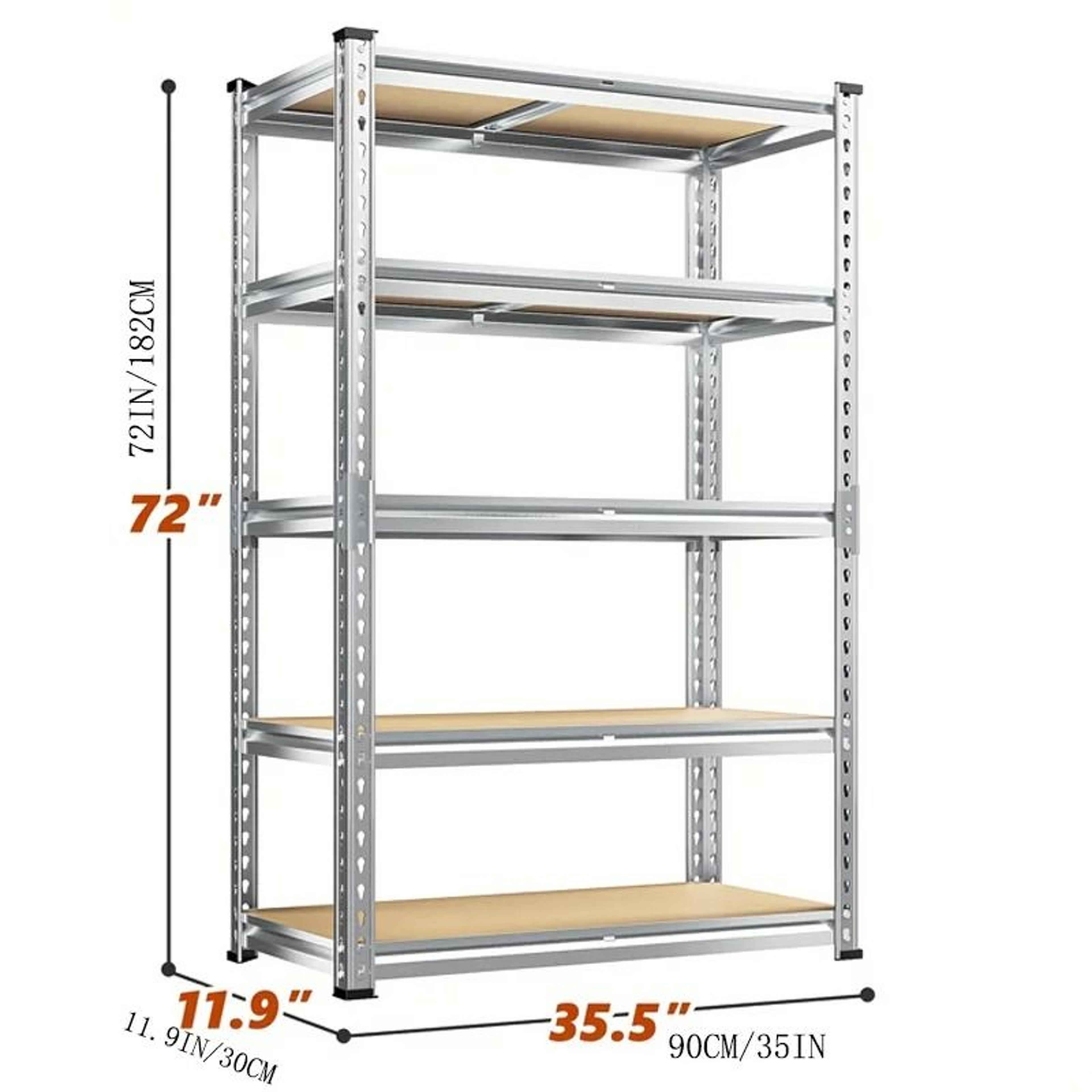 heavy-duty 5-layer garage shelving unit - adjustable metal utility storage shelves