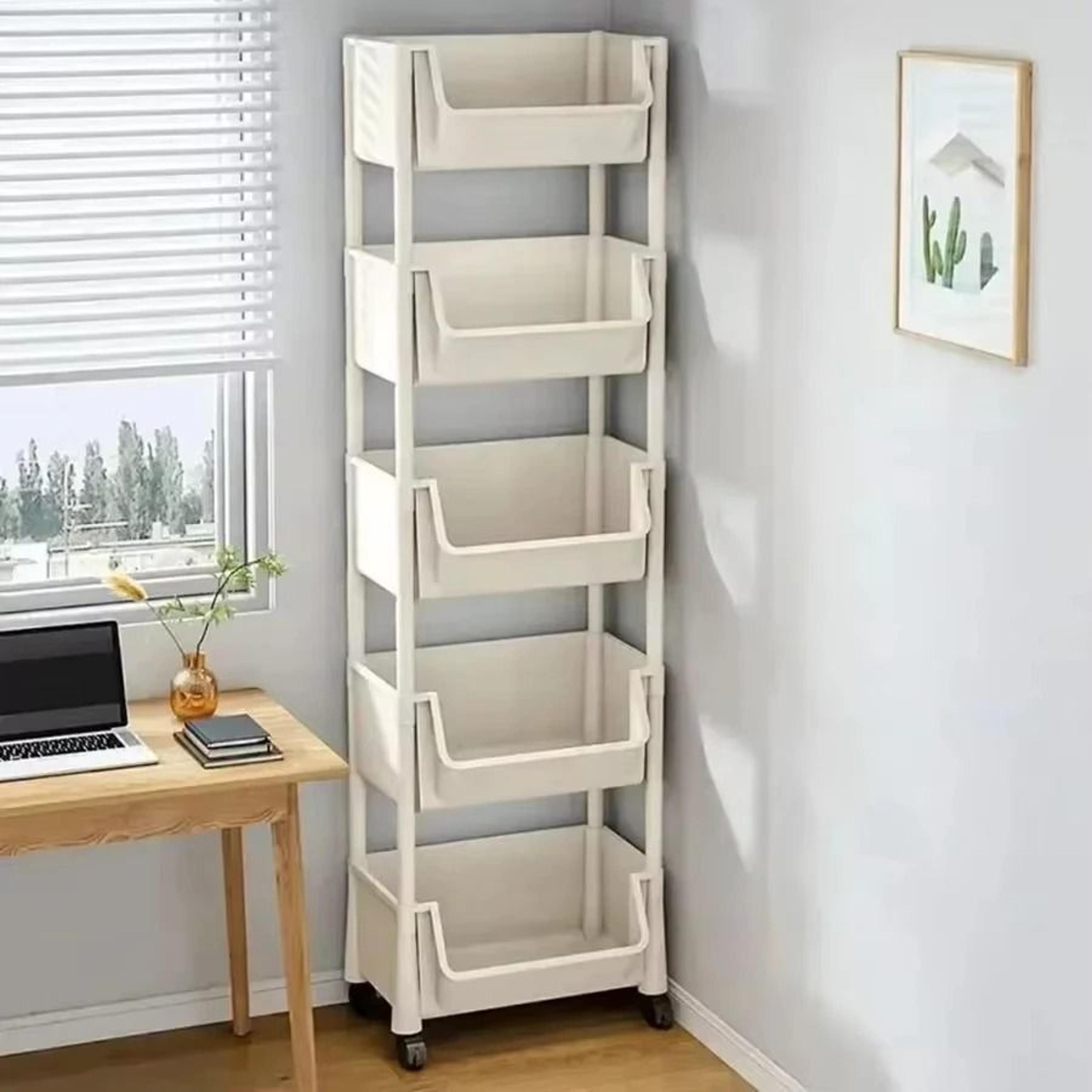 multifunctional rolling storage cart - slim mobile utility snack rack & organizer tower