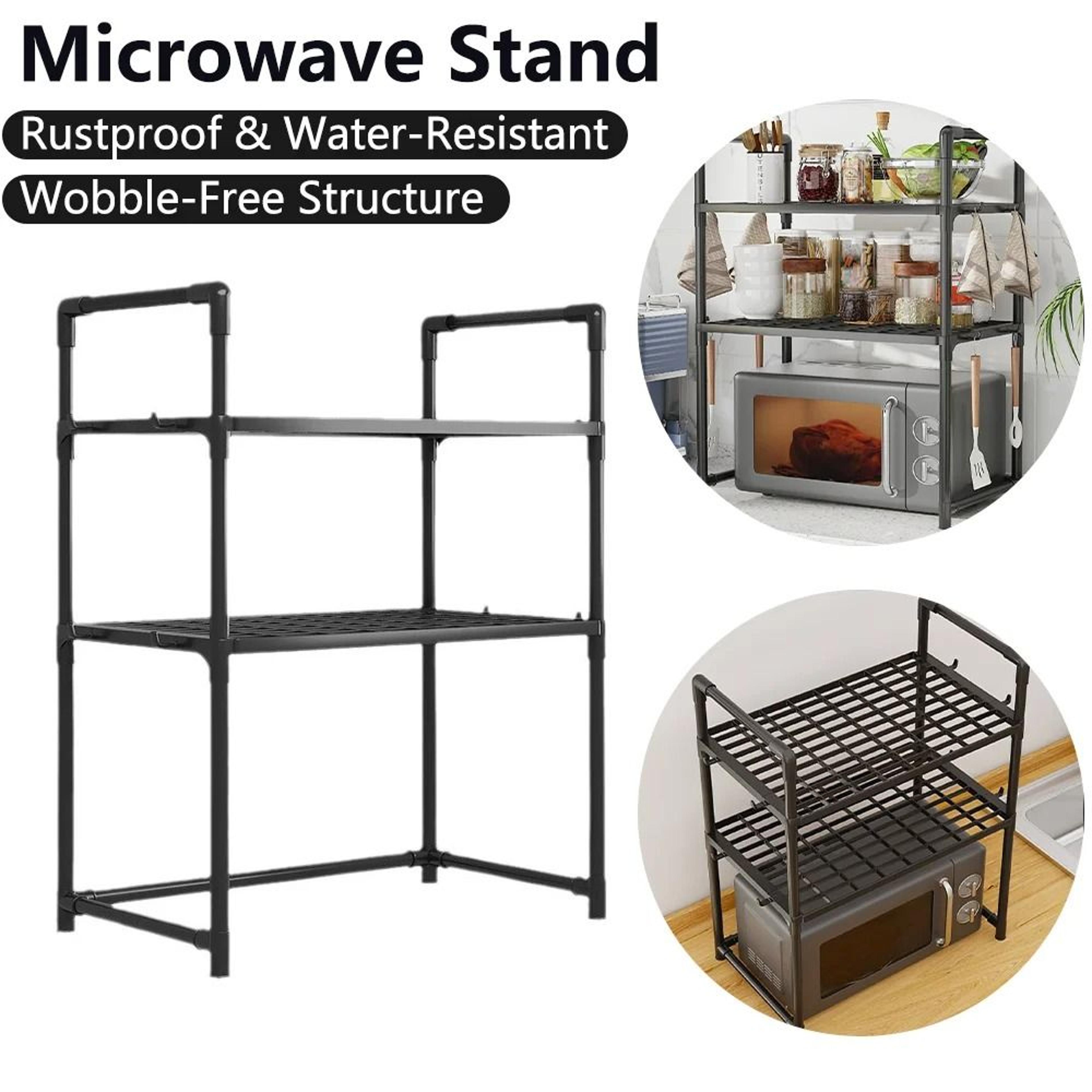extra wide heavy-duty 2-tier kitchen microwave stand