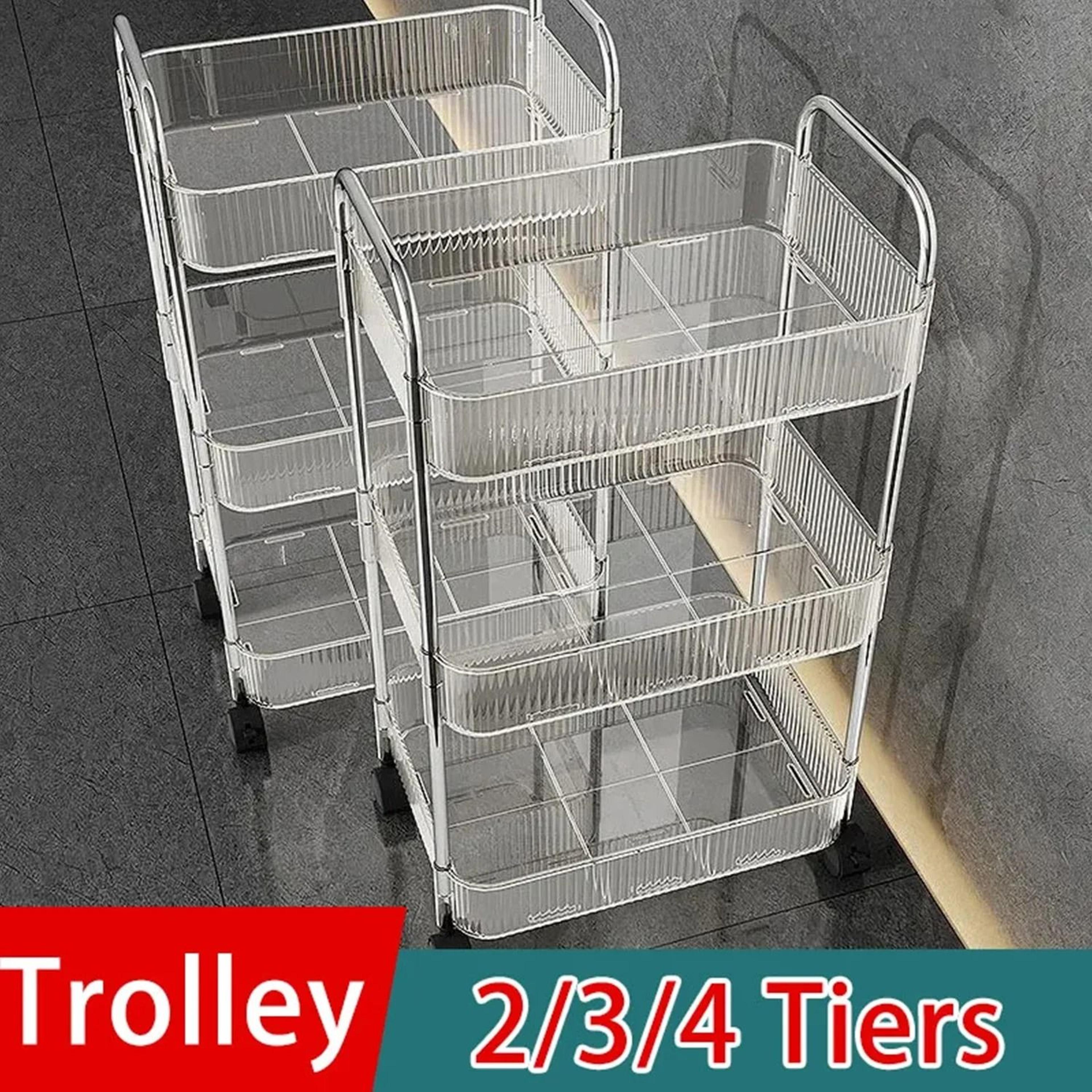 multi-tier mobile rolling storage cart trolley with wheels
