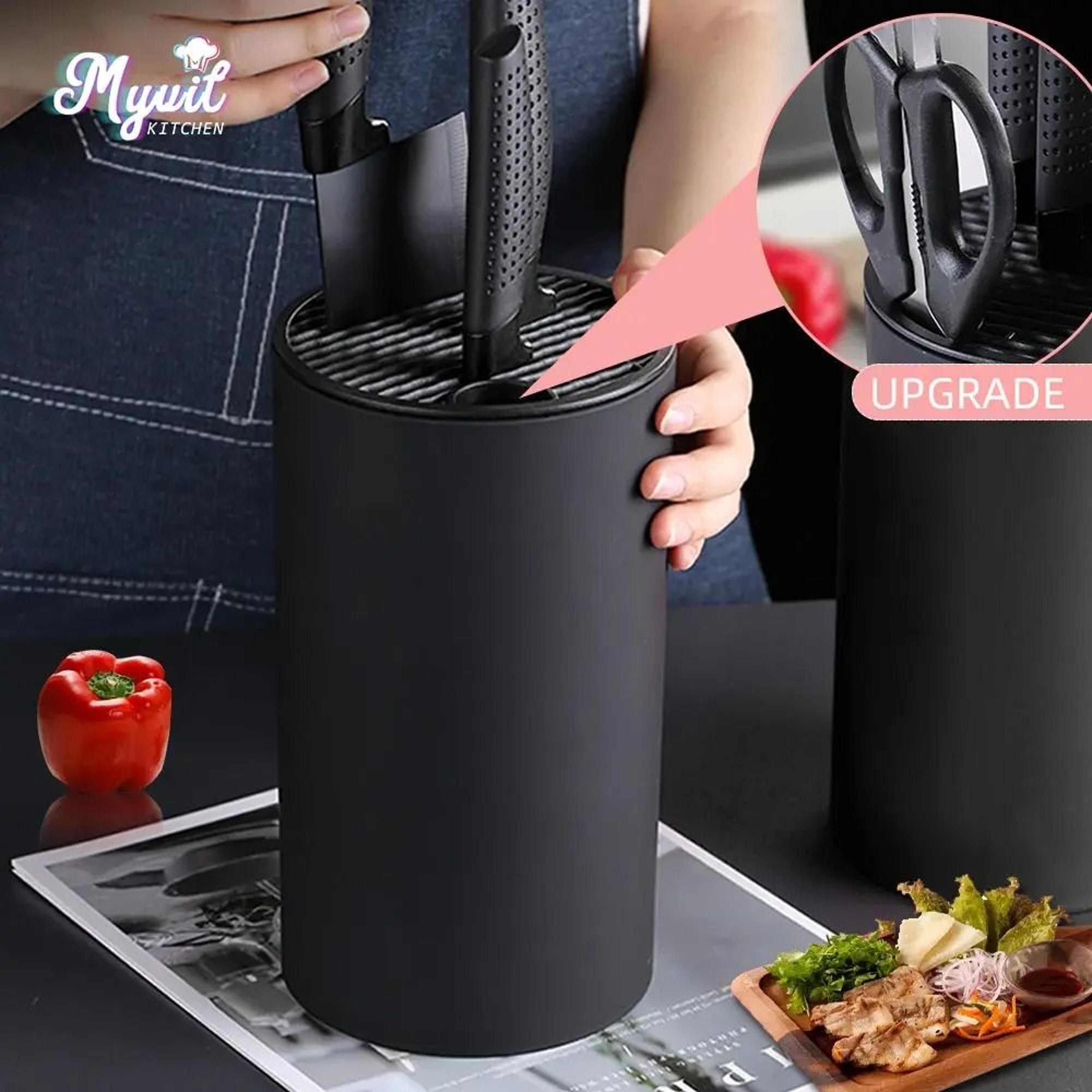 premium 8.8-inch drainable chef knife holder & kitchen organizer stand
