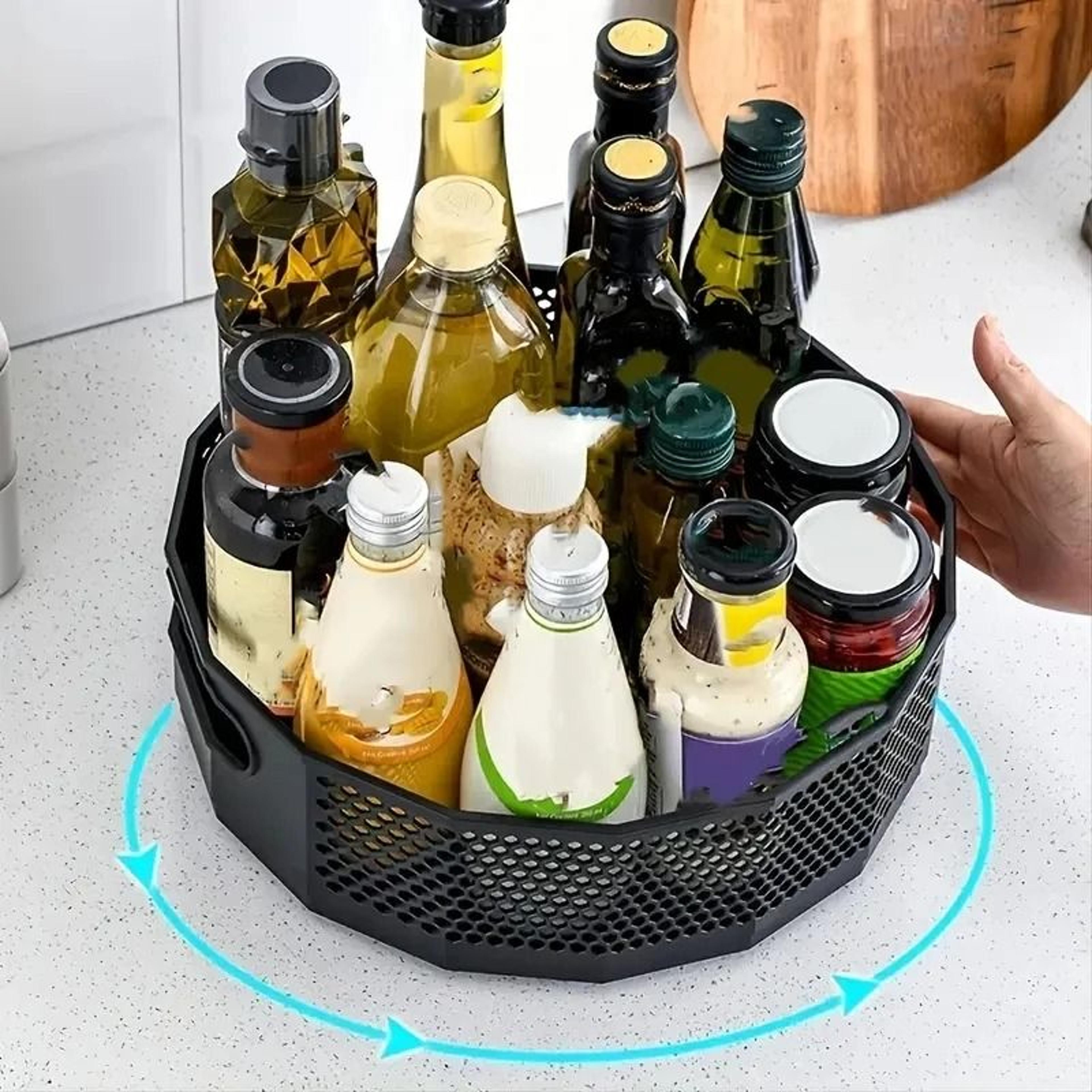 premium rotating lazy susan turntable countertop storage organizer