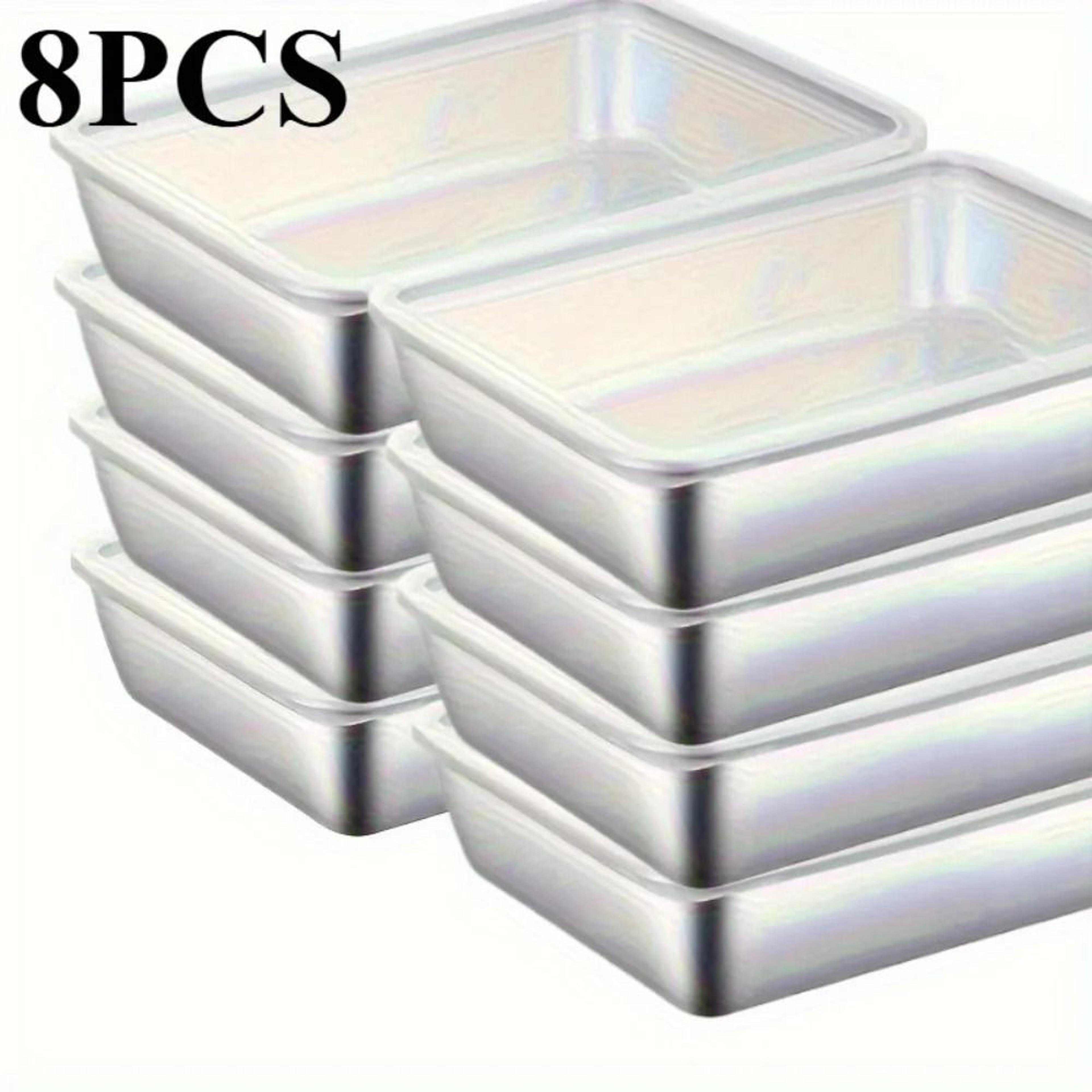 8-piece stainless steel food containers & leakproof stackable freezer vaults