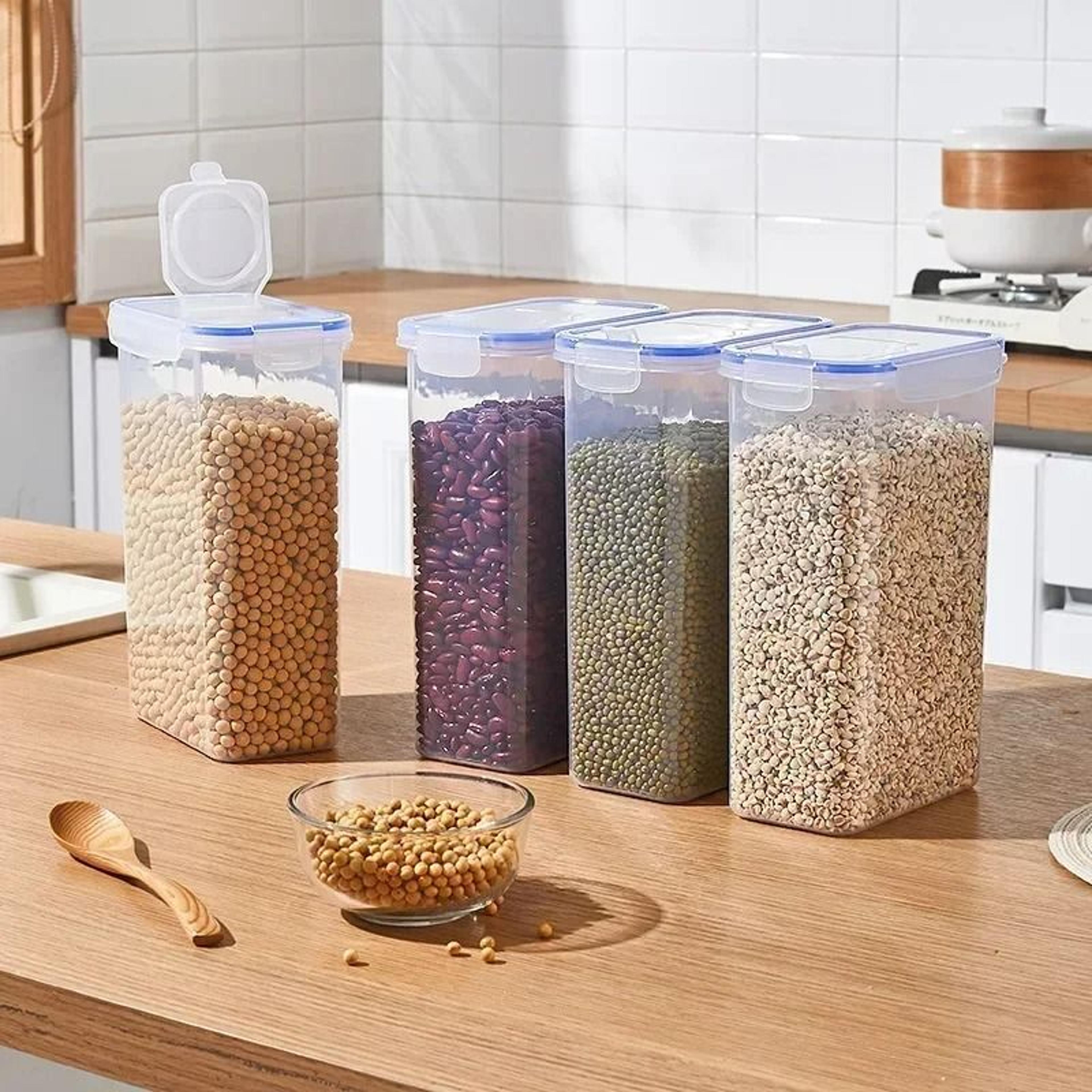 stackable food storage containers with lids & pantry organization box