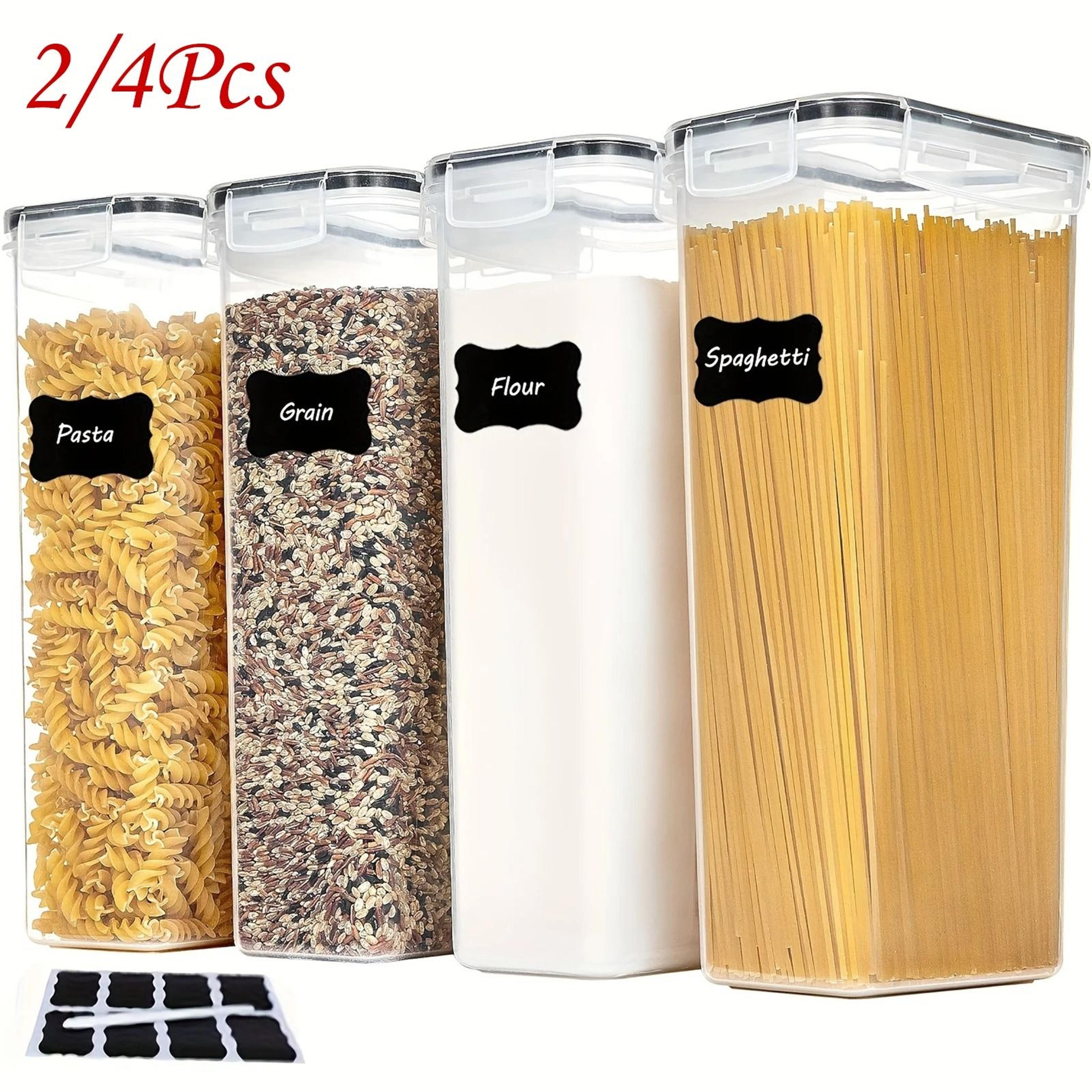 airtight food storage containers with lids - 2.8l tall pasta & pantry organization cannisters