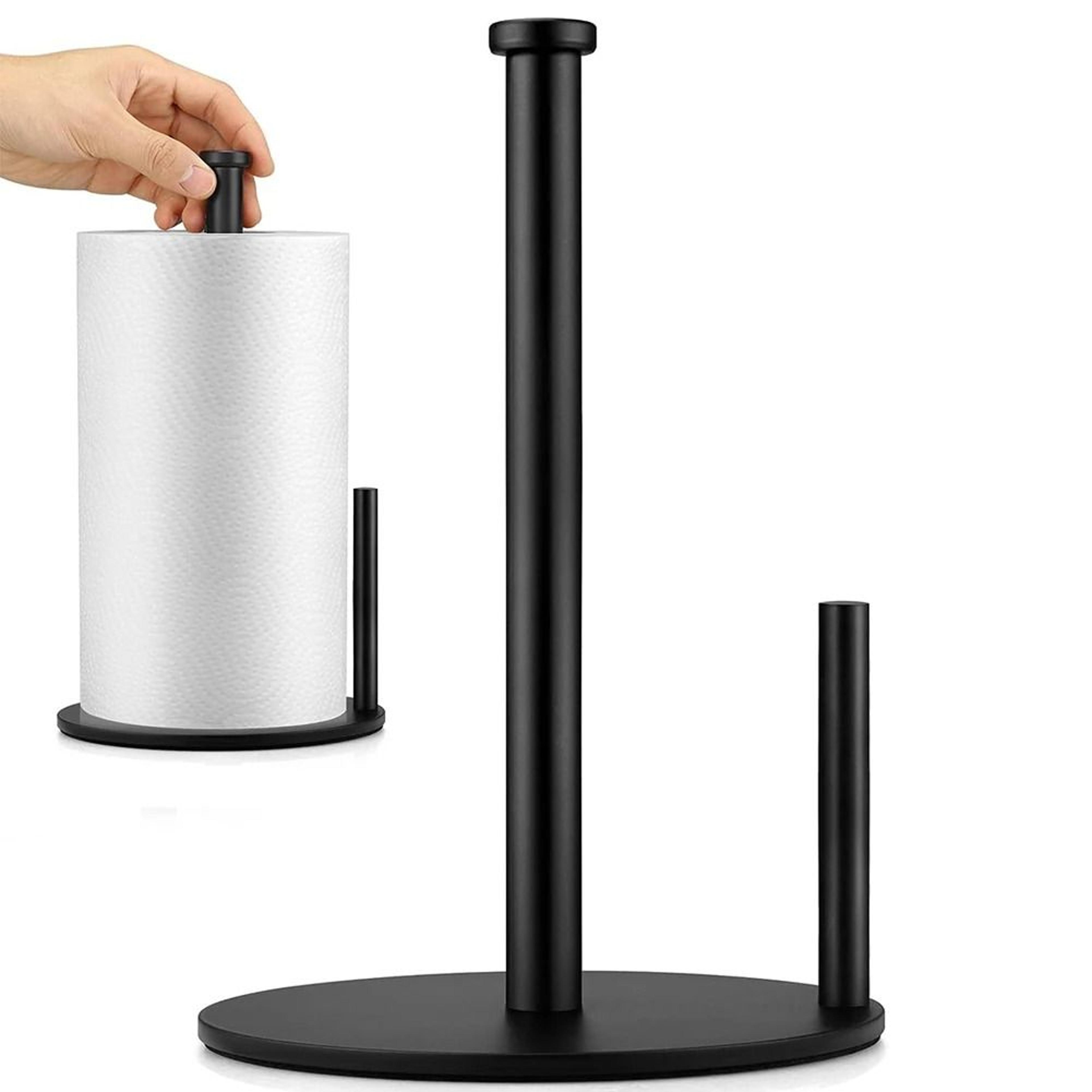 weighted countertop paper towel holder - steady kitchen & bathroom roll stand