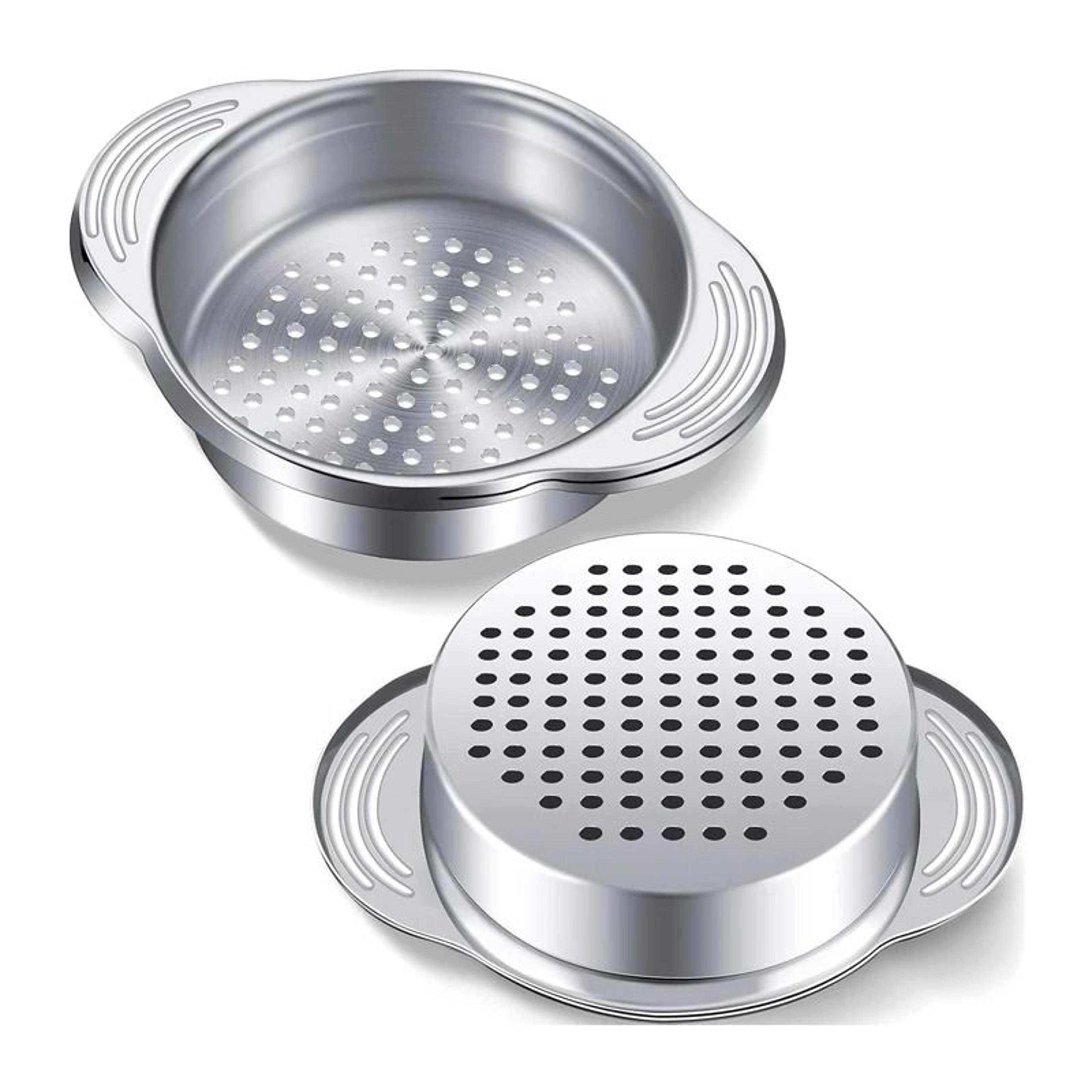 stainless steel tuna can strainer - heavy-duty food can press & colander filter