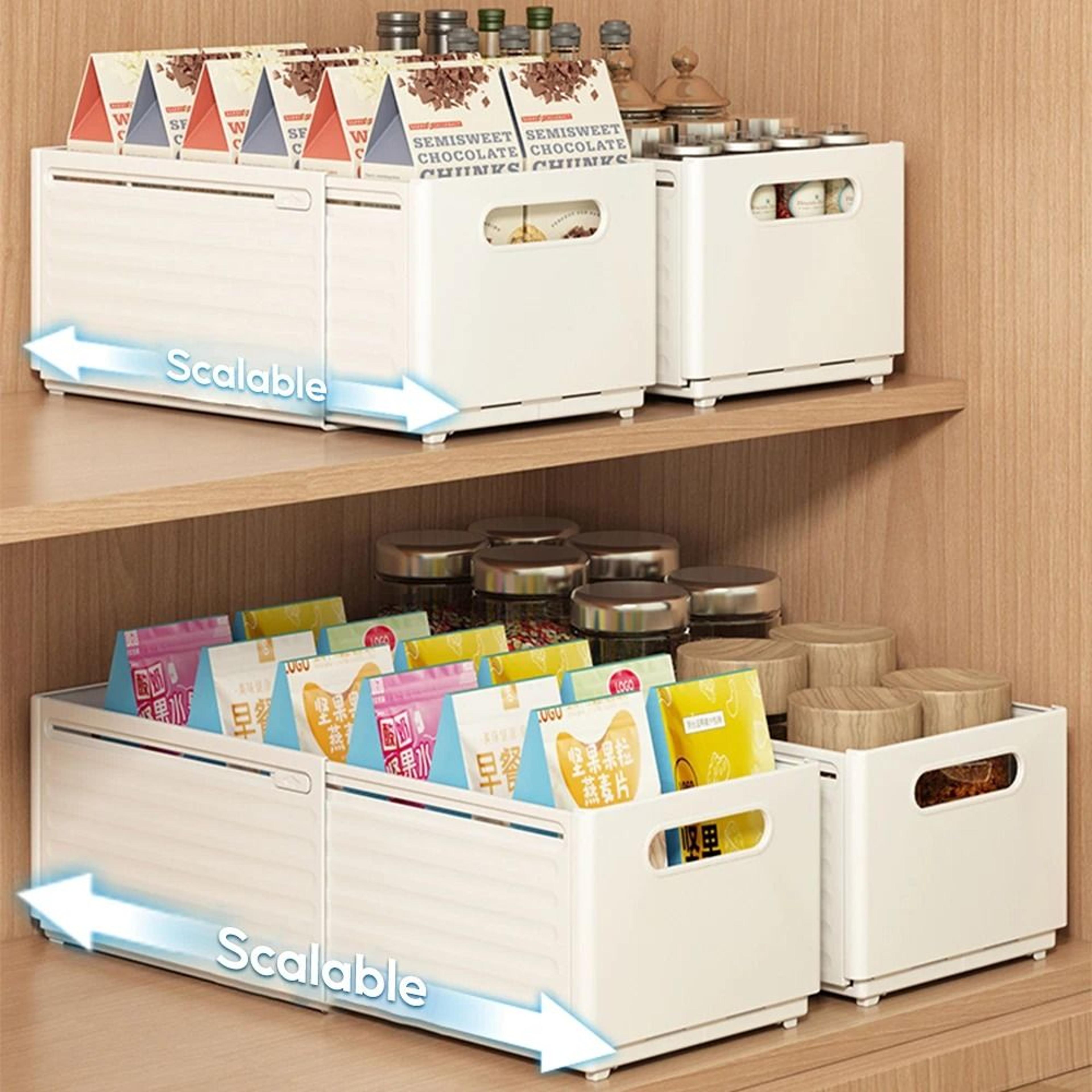 retractable multifunctional kitchen storage box - expandable cabinet, fridge & desktop organizer