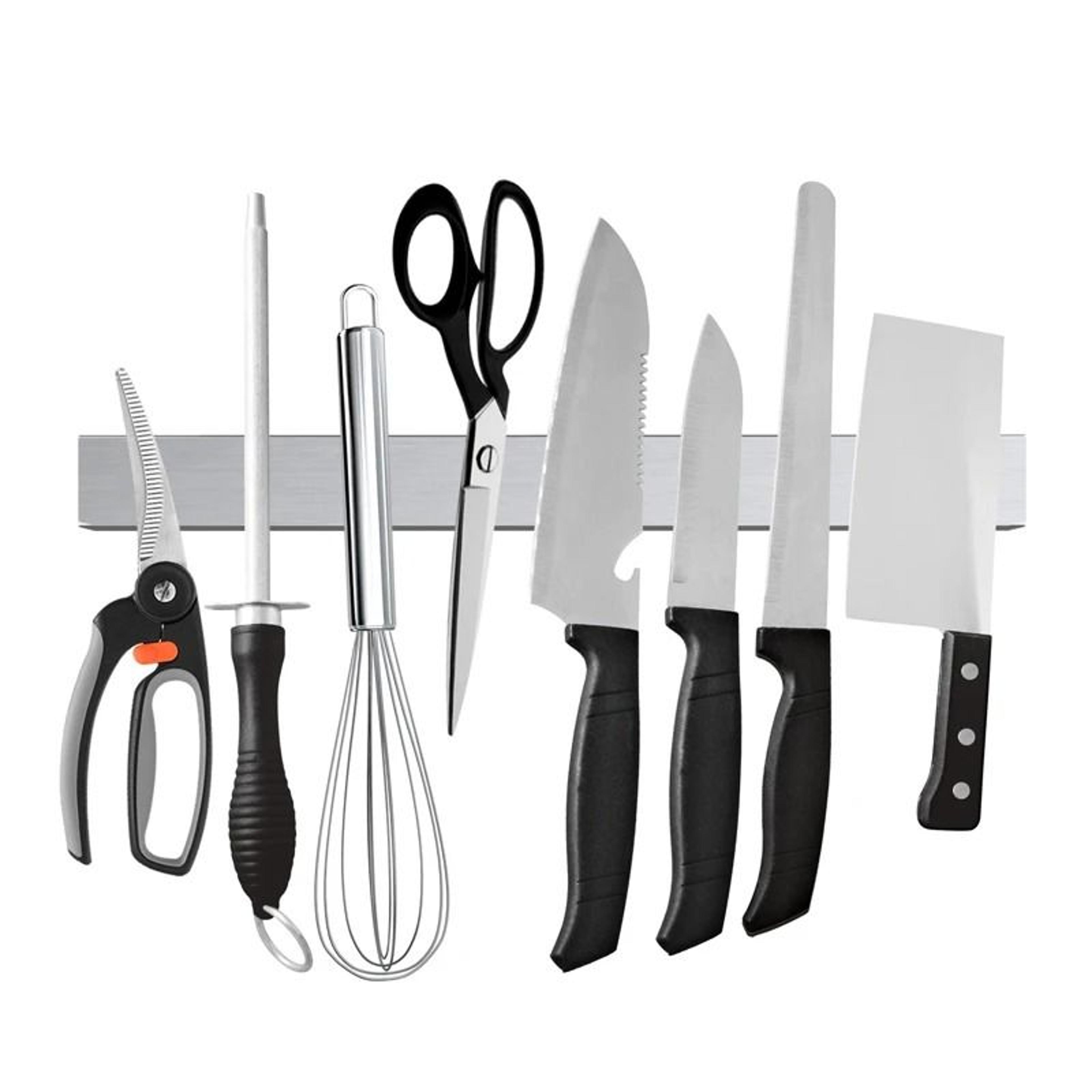 professional stainless steel magnetic knife strip - heavy-duty kitchen wall knife holder & tool bar