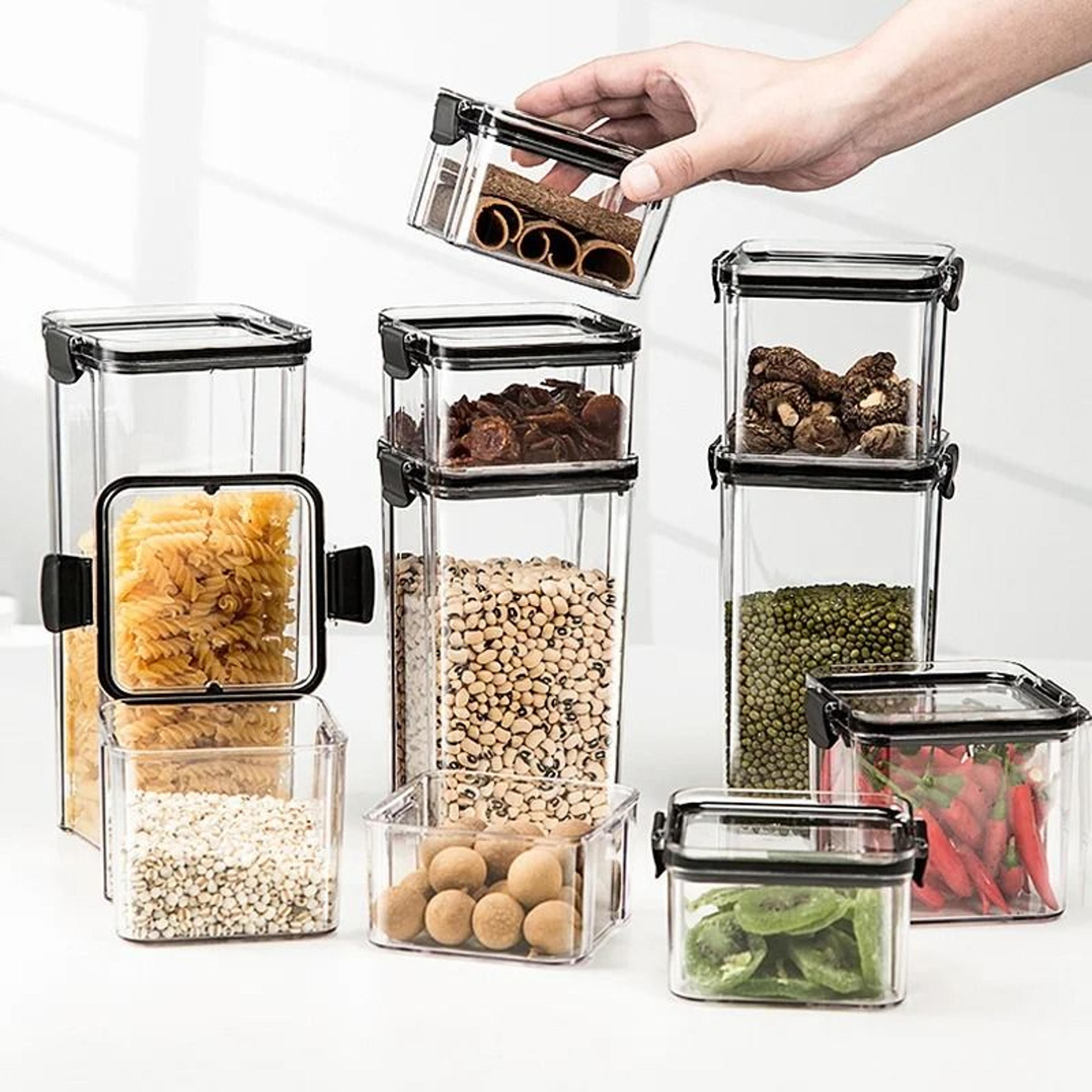 sealed grain container – transparent food-grade plastic storage tank for dry goods, tea & coffee beans