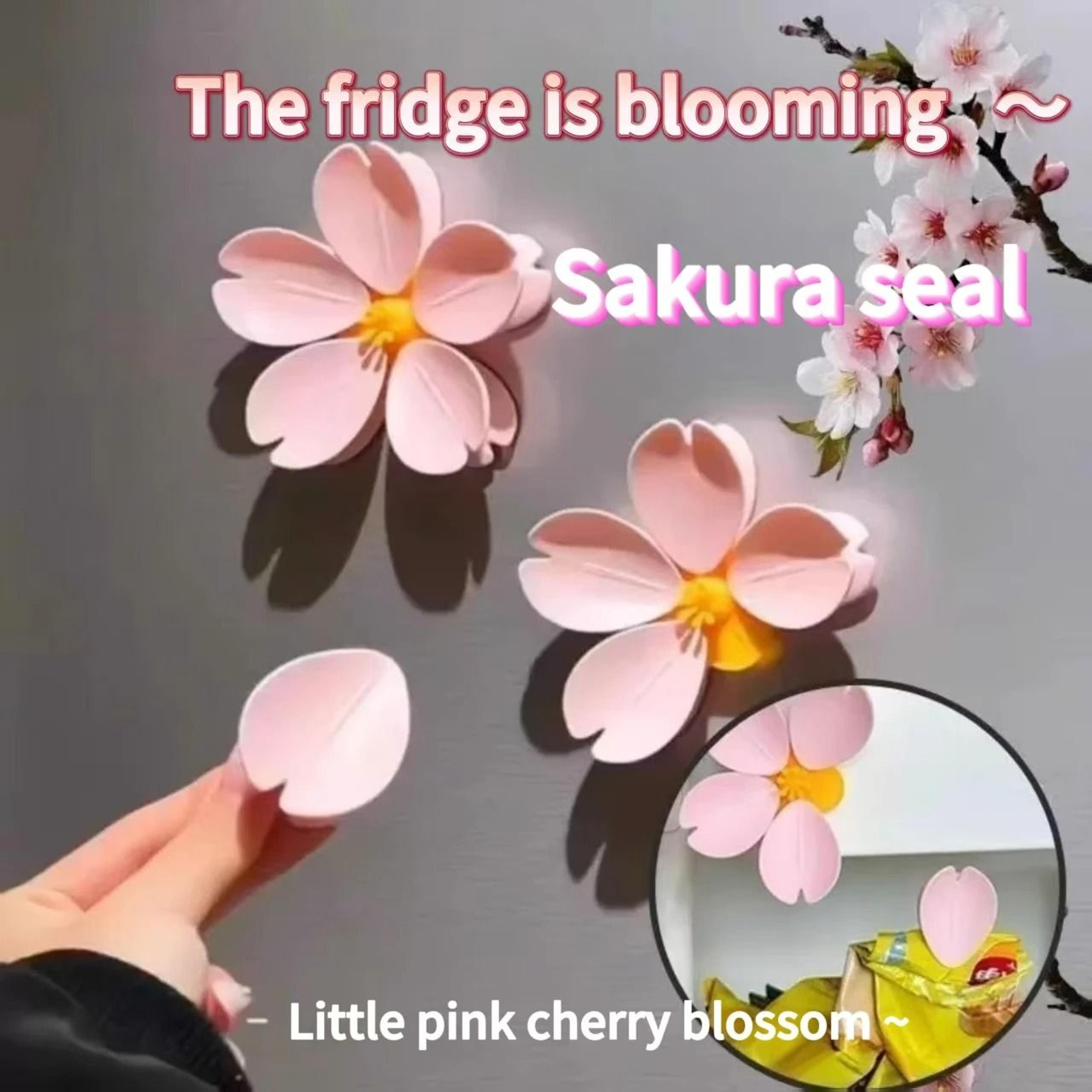 sakura magnetic clip – creative floral snack sealer, multifunctional petal food storage & cute refrigerator magnet