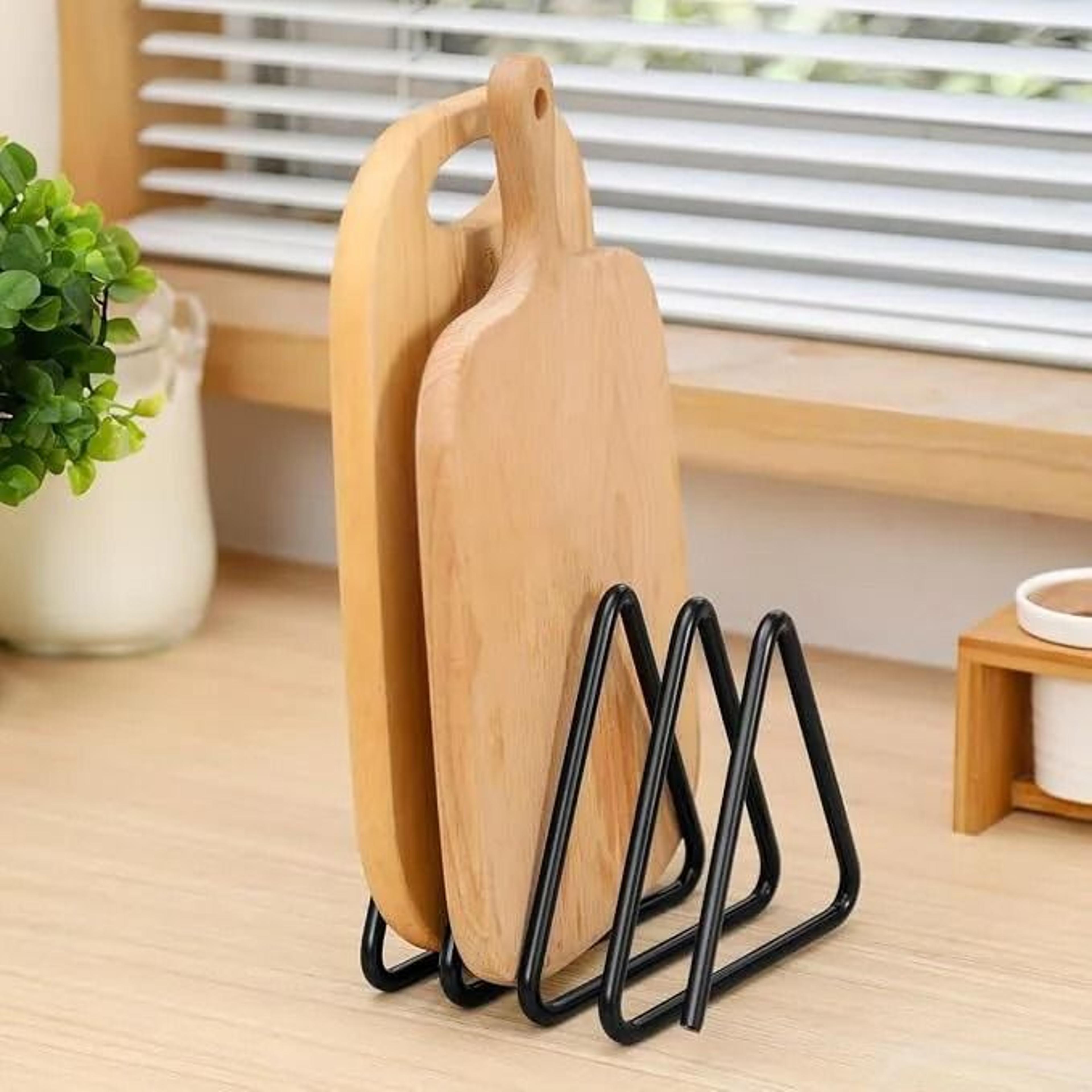 heavy-duty metal cutting board stand – multifunctional countertop organizer & kitchen storage rack