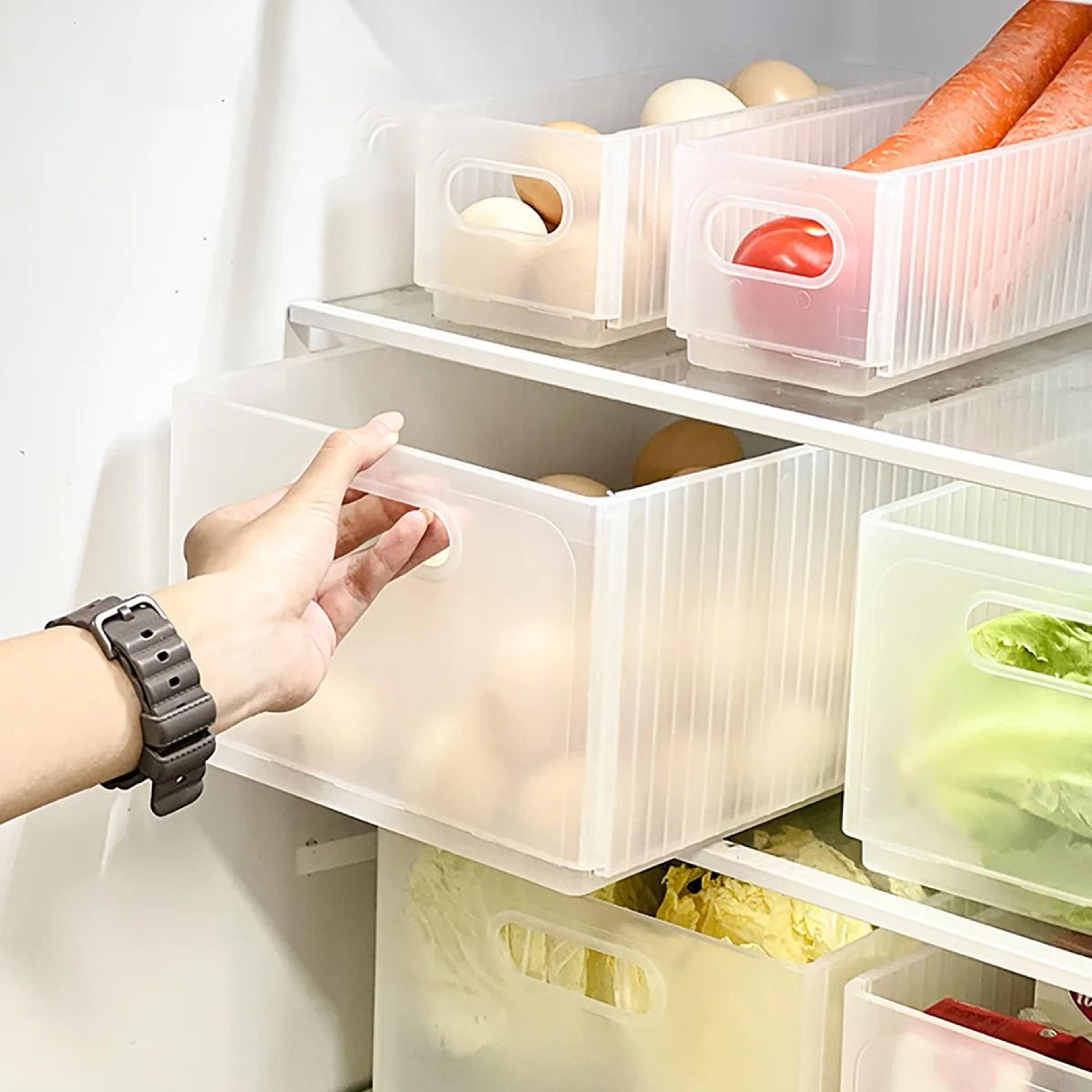 worthbuy plastic folding fridge storage box – pull-out fruit & vegetable refrigerator organizer