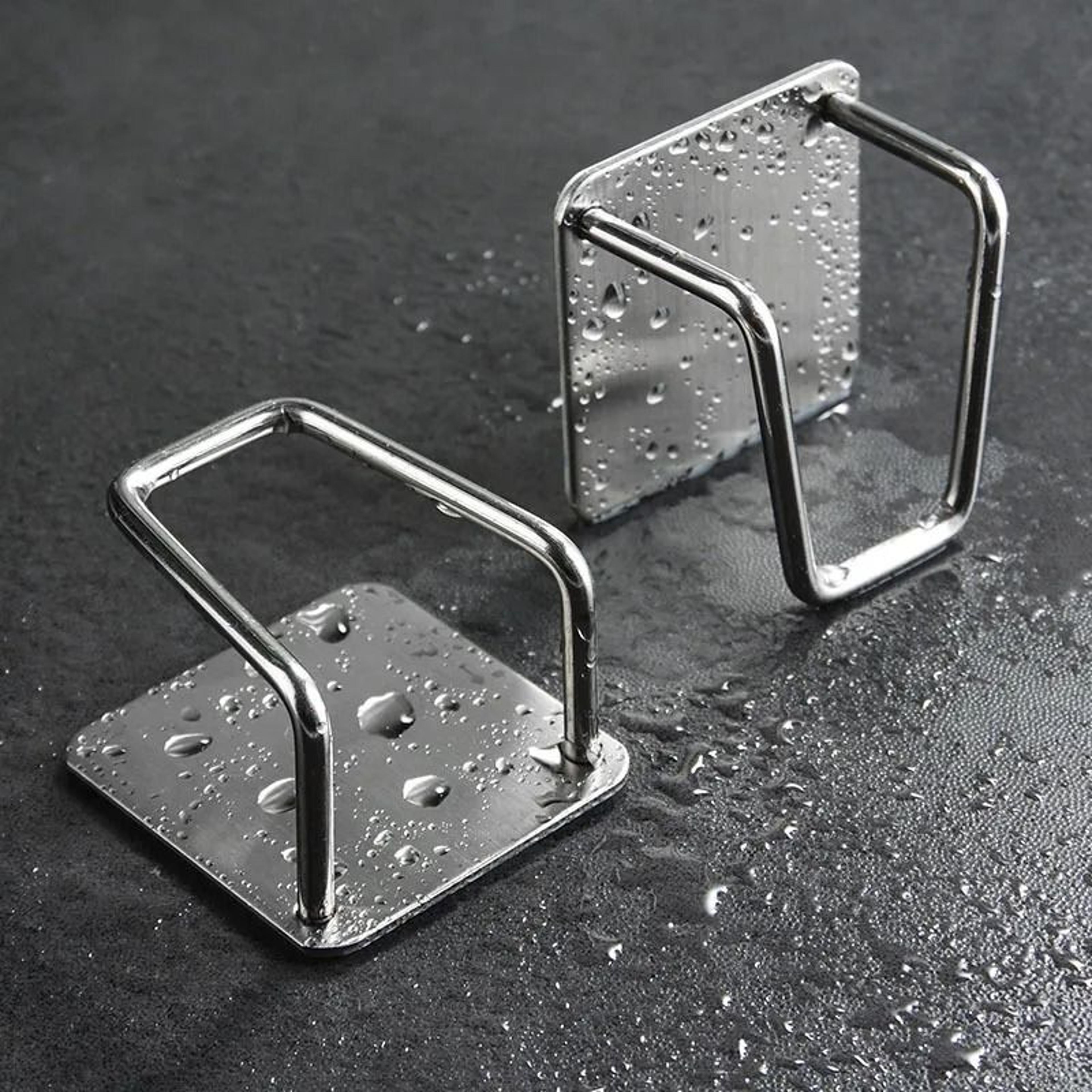 stainless steel sponge holder – rustproof brushed silver sink caddy & adhesive clutter-free organizer