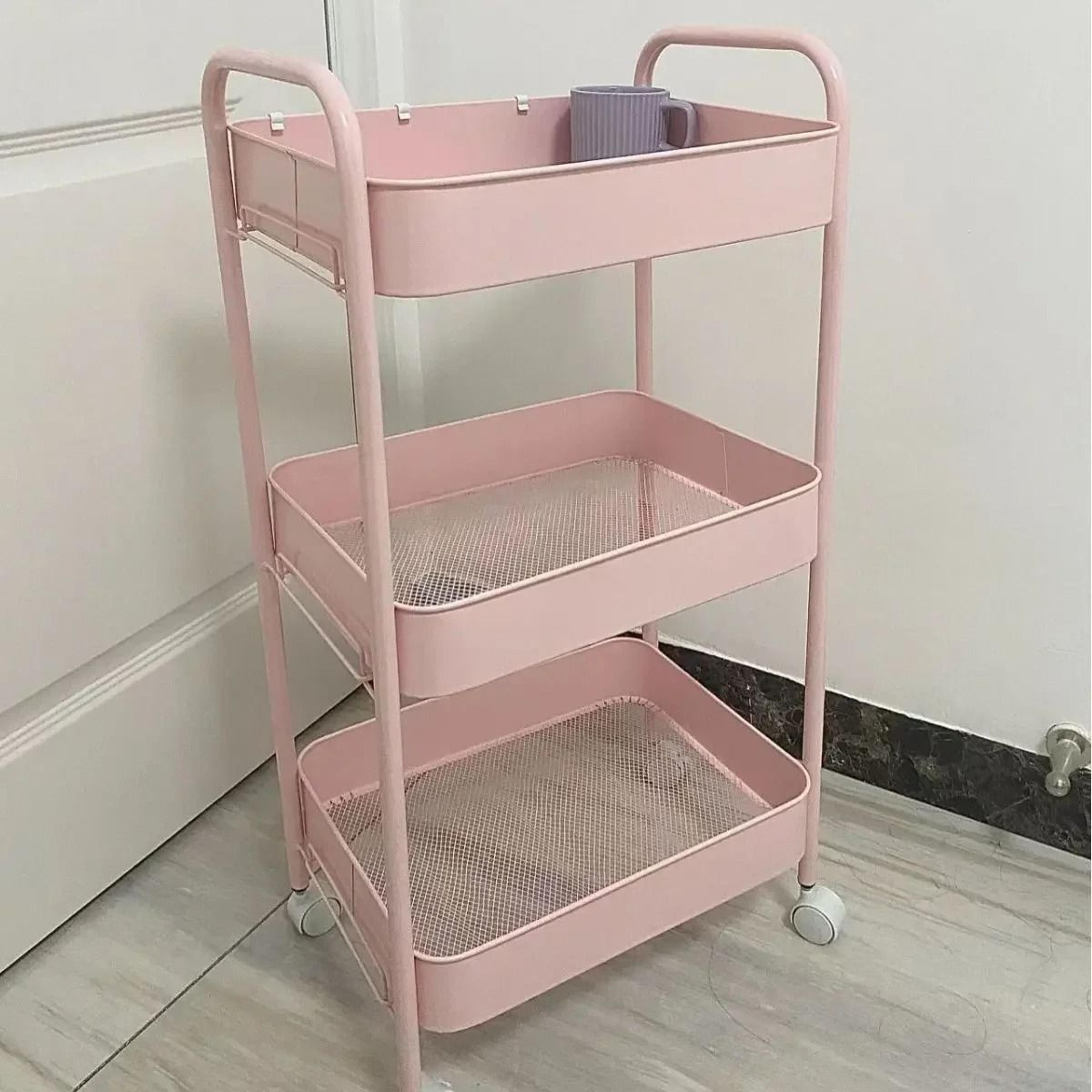 5-tier multi-purpose mobile rolling trolley storage rack