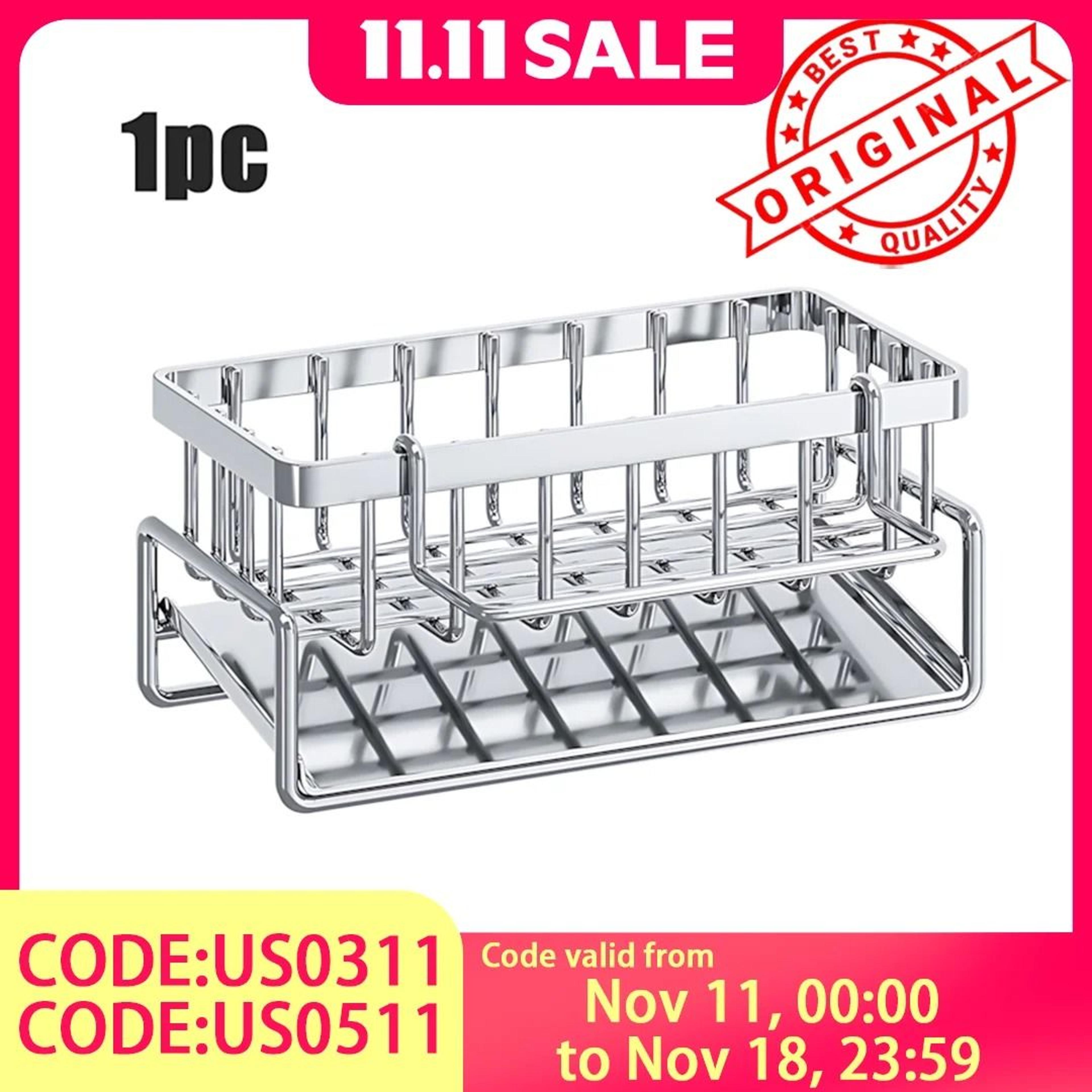 stainless steel sink drying rack and heavy-duty kitchen organizer