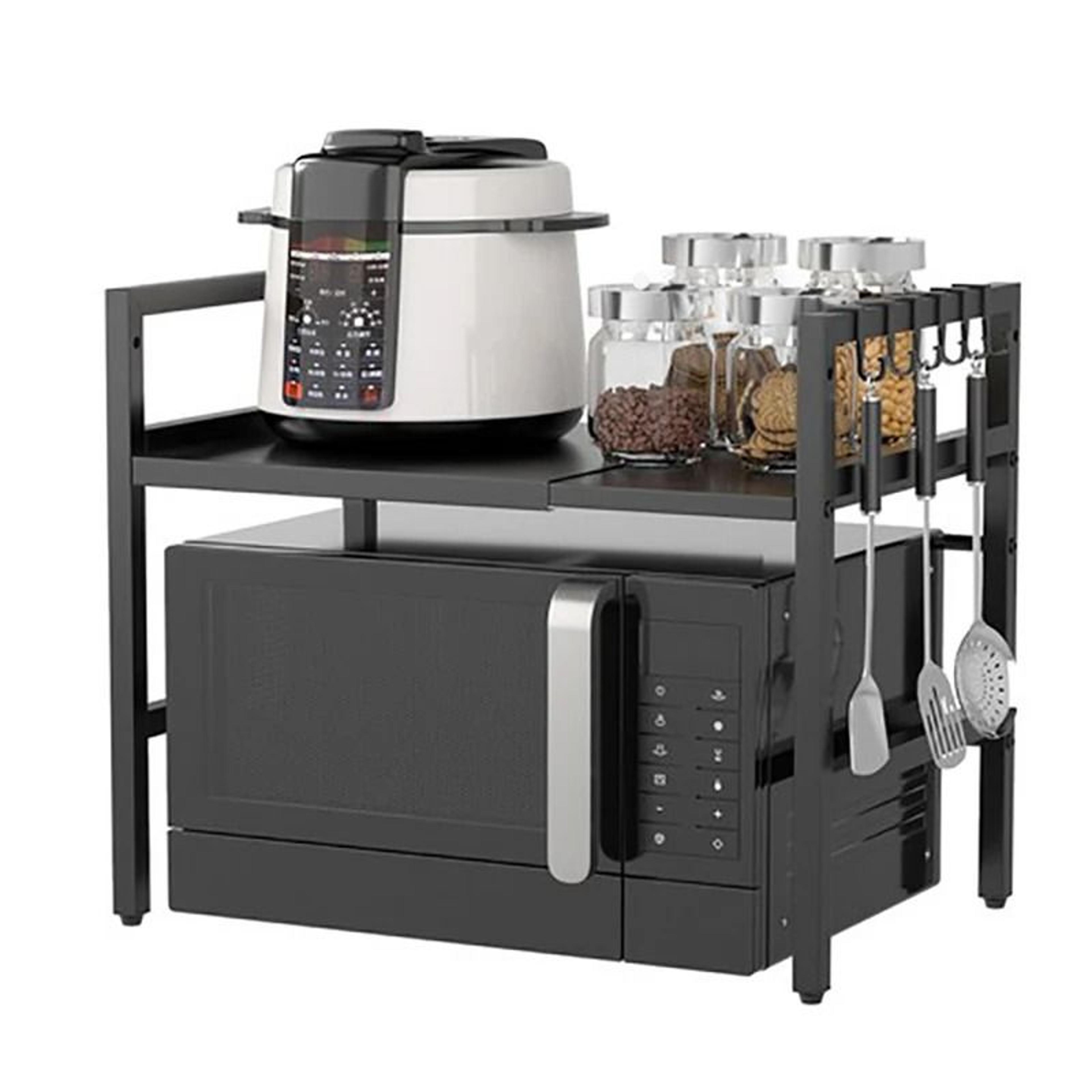 expandable countertop microwave oven rack and kitchen storage shelf