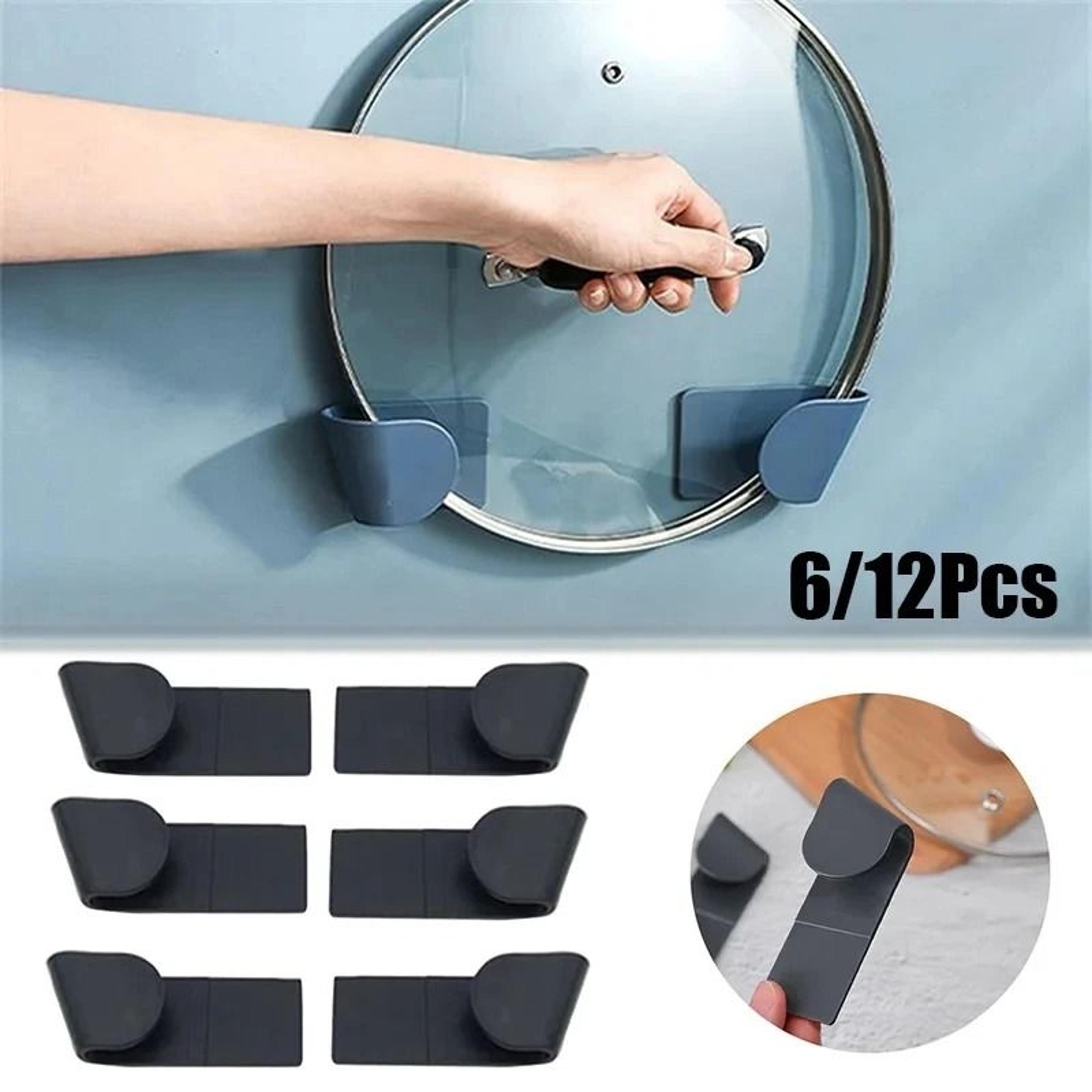 self-adhesive wall-mounted pot lid holder & punch-free pan cover organizer set