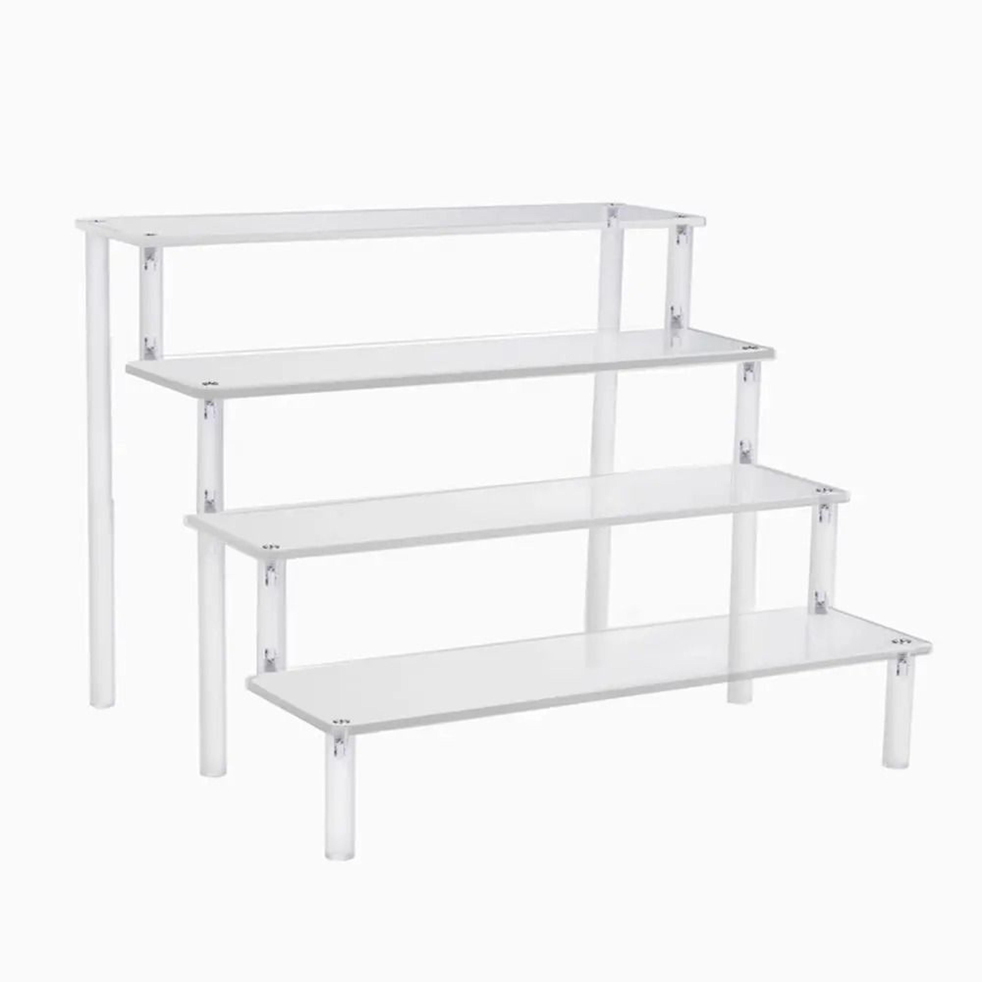premium clear acrylic riser display stand & figurine storage shelf