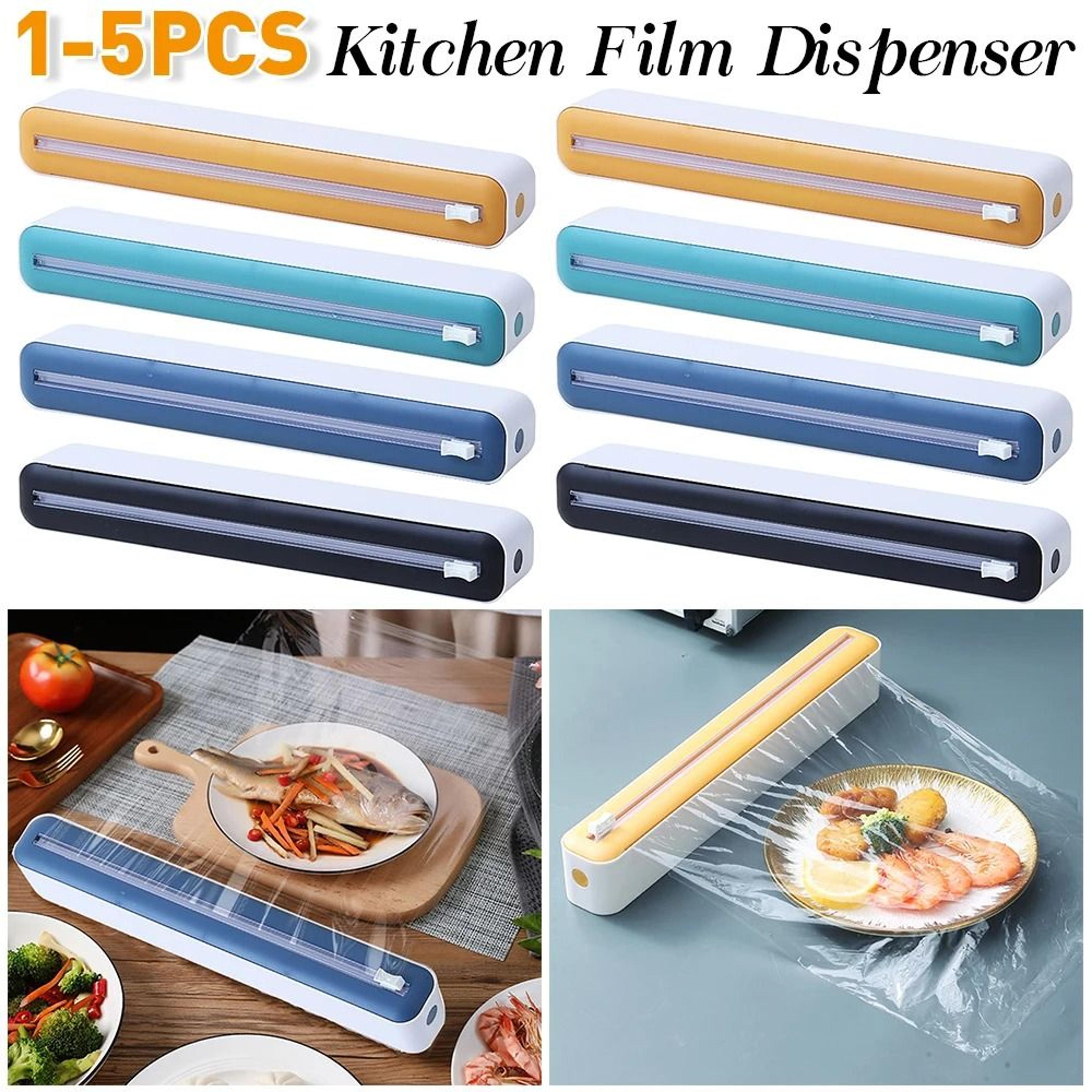 refillable cling film wrap dispenser & magnetic plastic wrap slide cutter