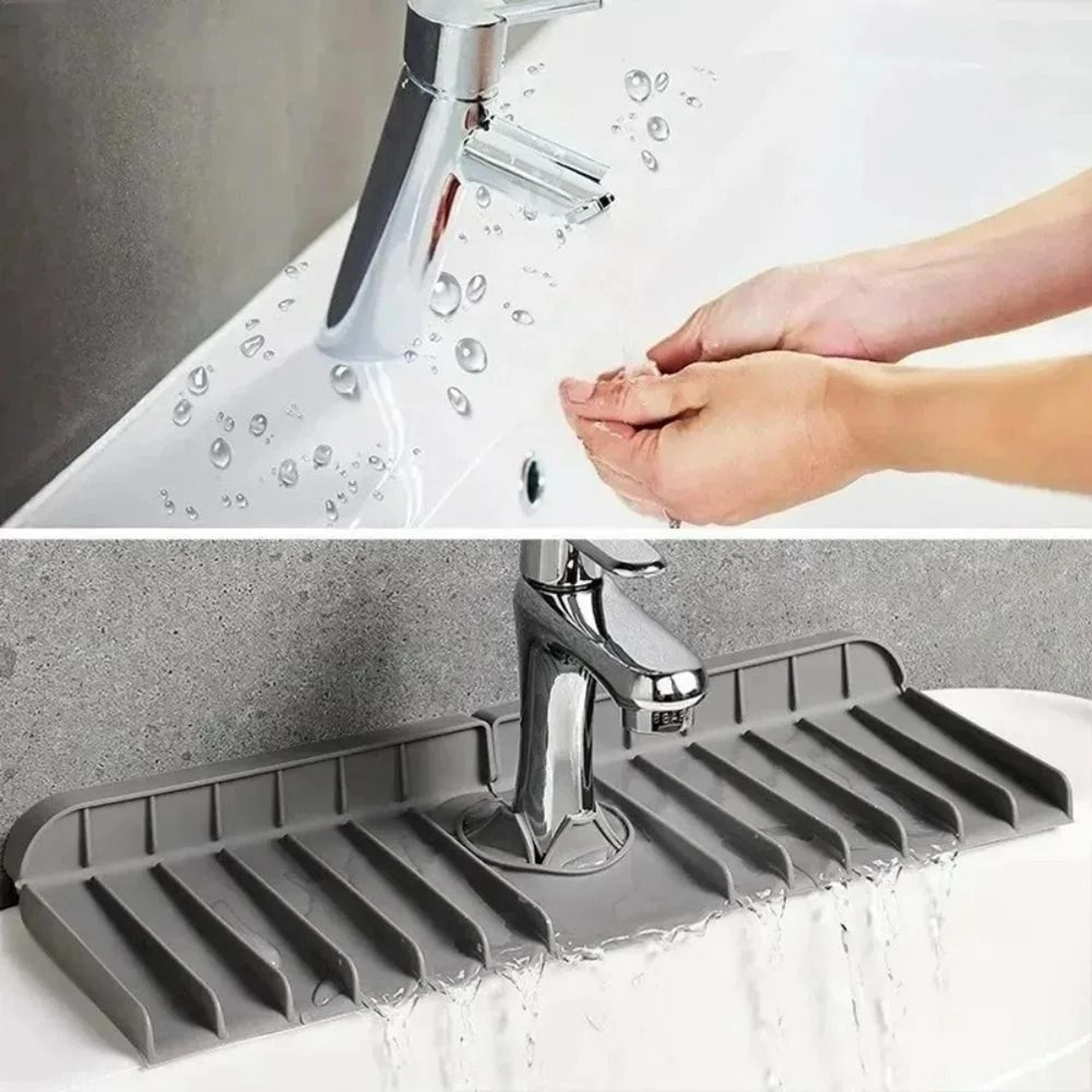 silicone kitchen sink faucet splash-proof drainage pad & sponge holder
