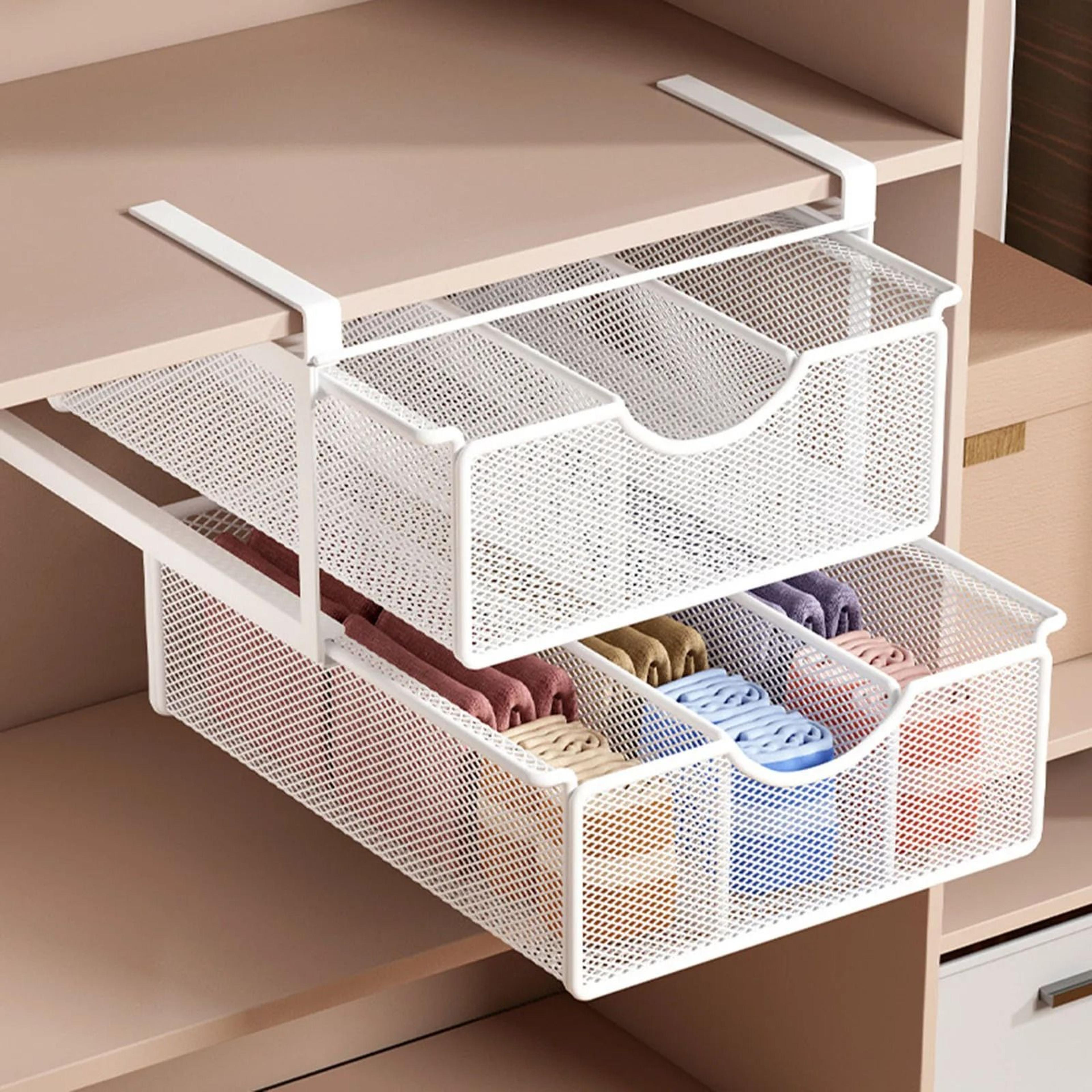 under shelf storage basket multifunctional under cabinet hanging basket rack