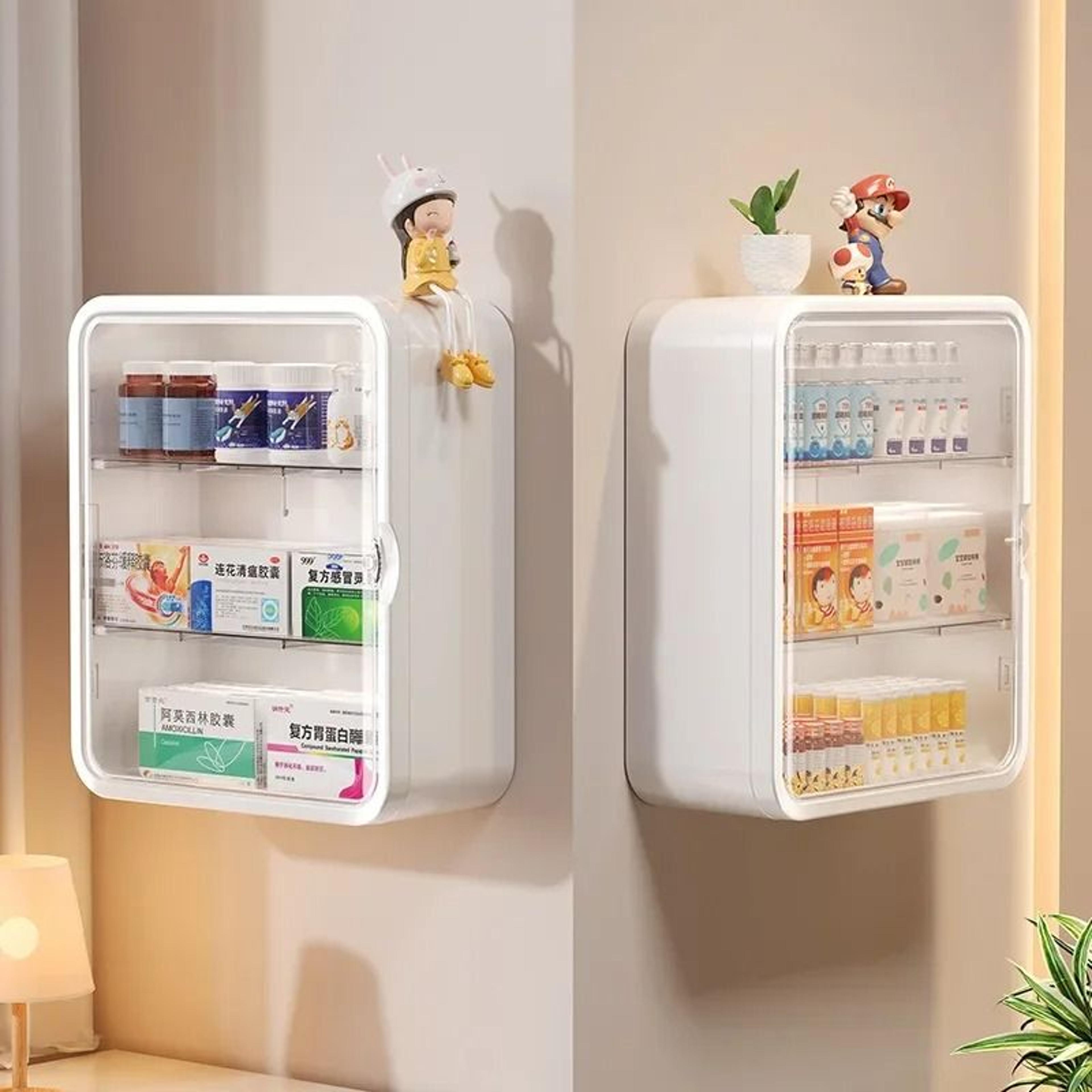wall-hanging multi-layer emergency medical cabinet and organizer box