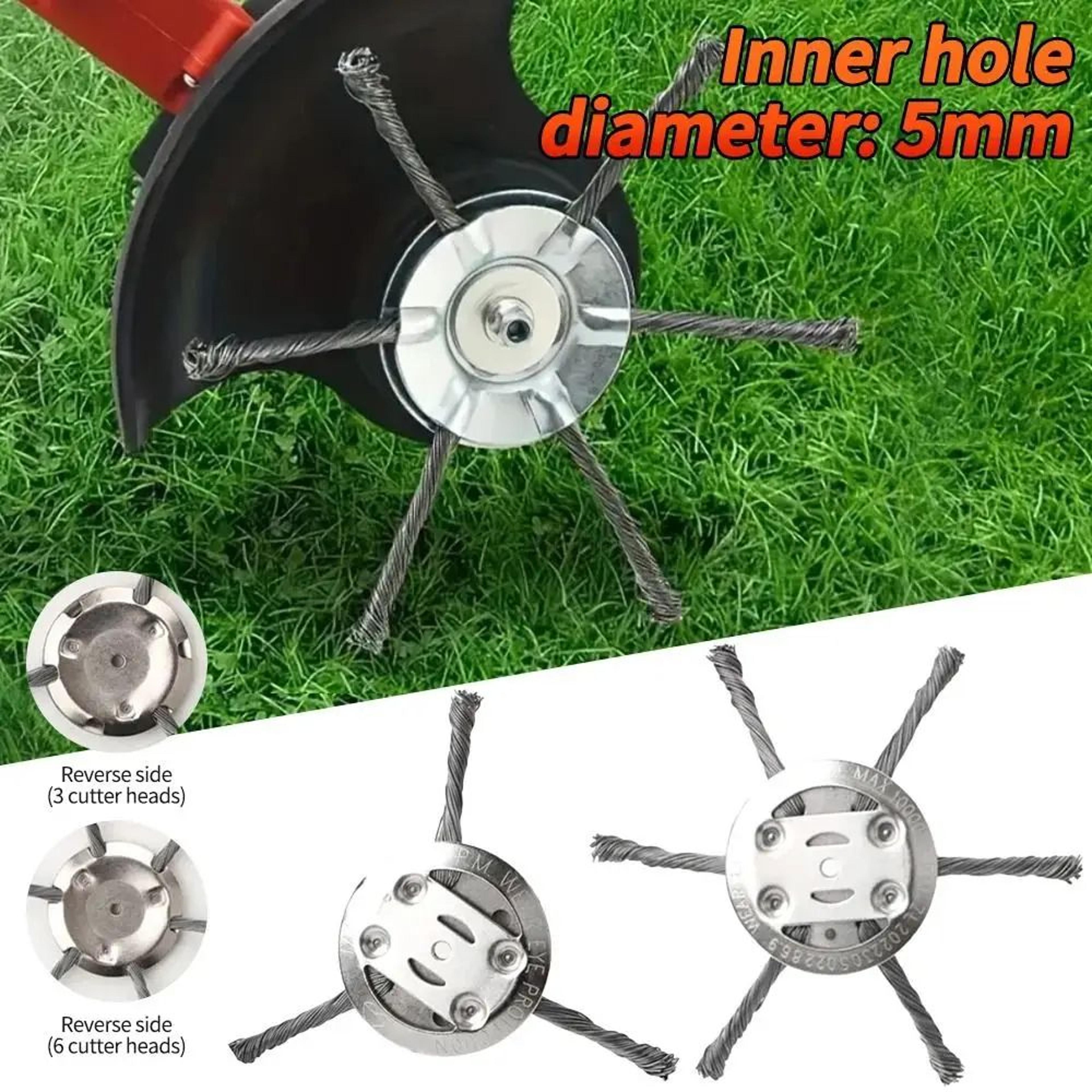 universal steel wire weed brush head 6 inch grass trimmer head for lawn mowers and rust removal