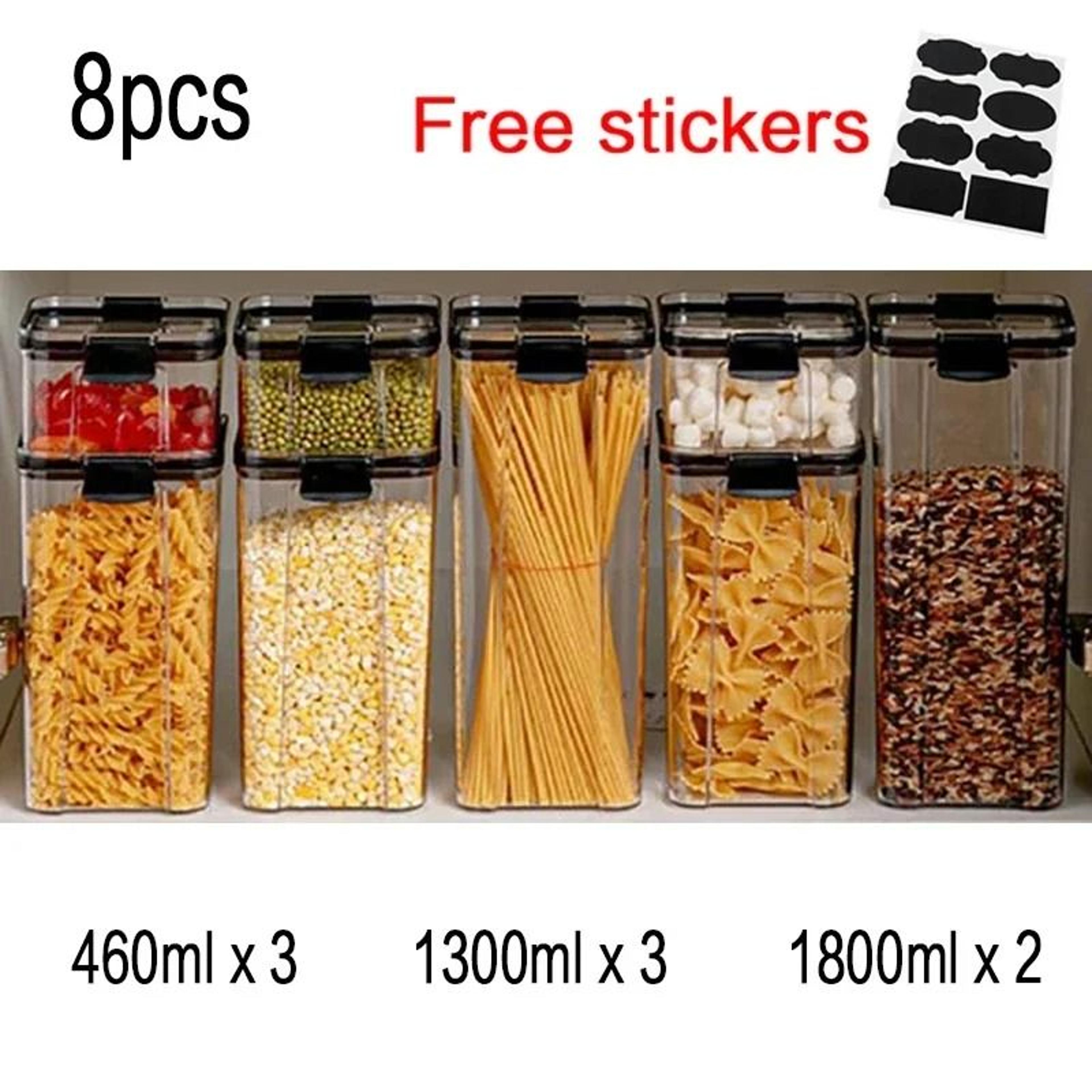 plastic food storage kitchen container & bulk cereal jar set