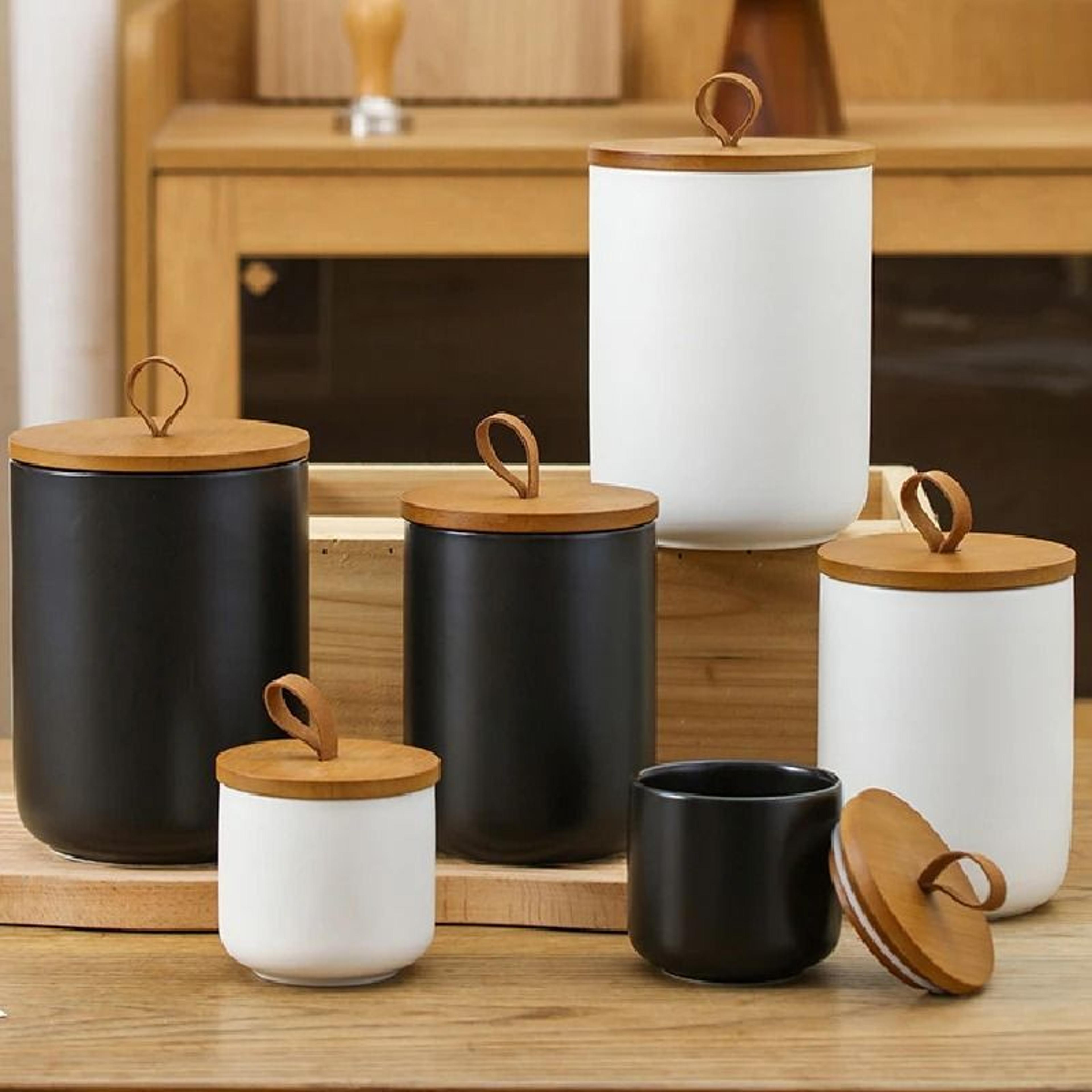 nordic matte ceramic storage jar & sealed tea container