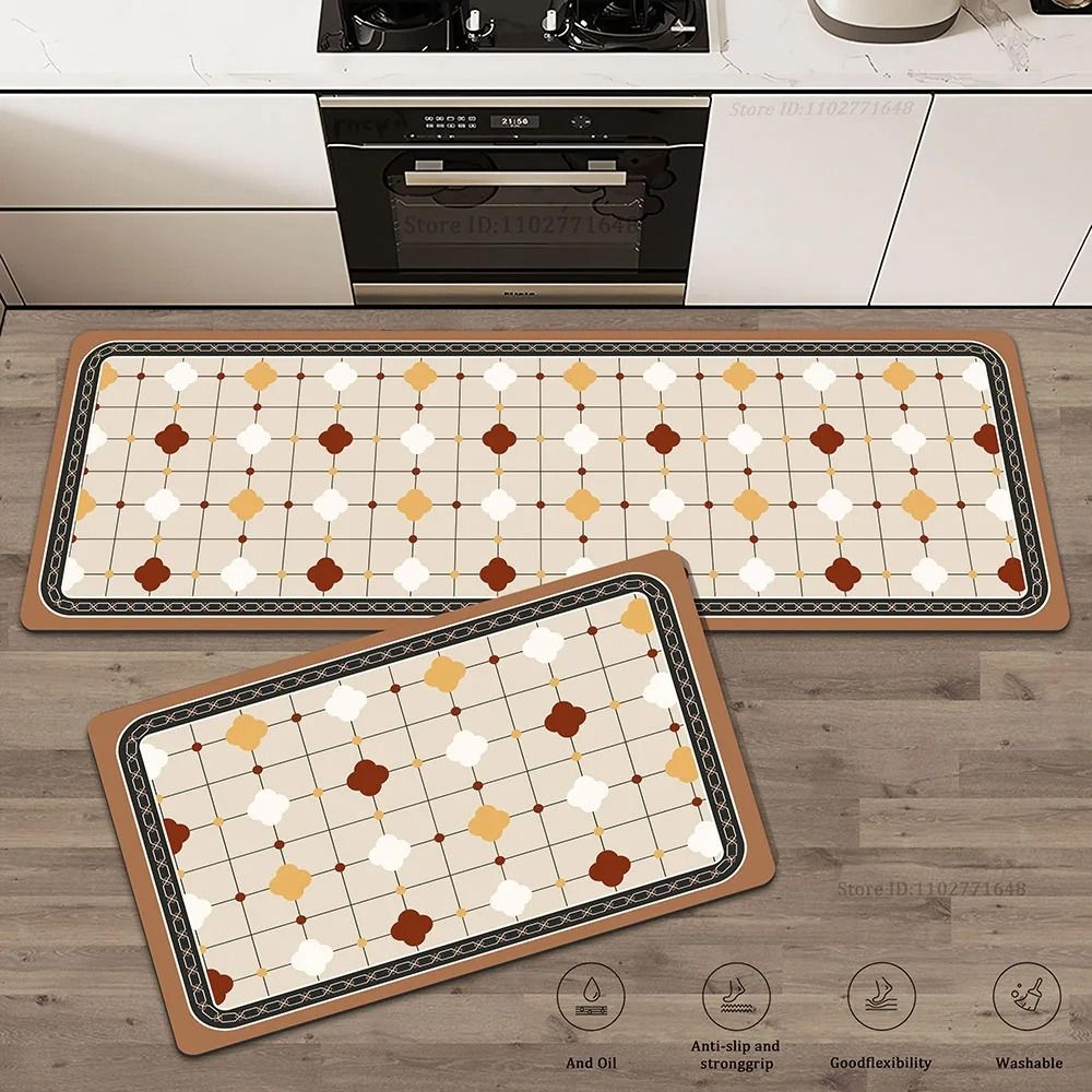 colorful non-slip kitchen carpet & absorbent washable floor mat