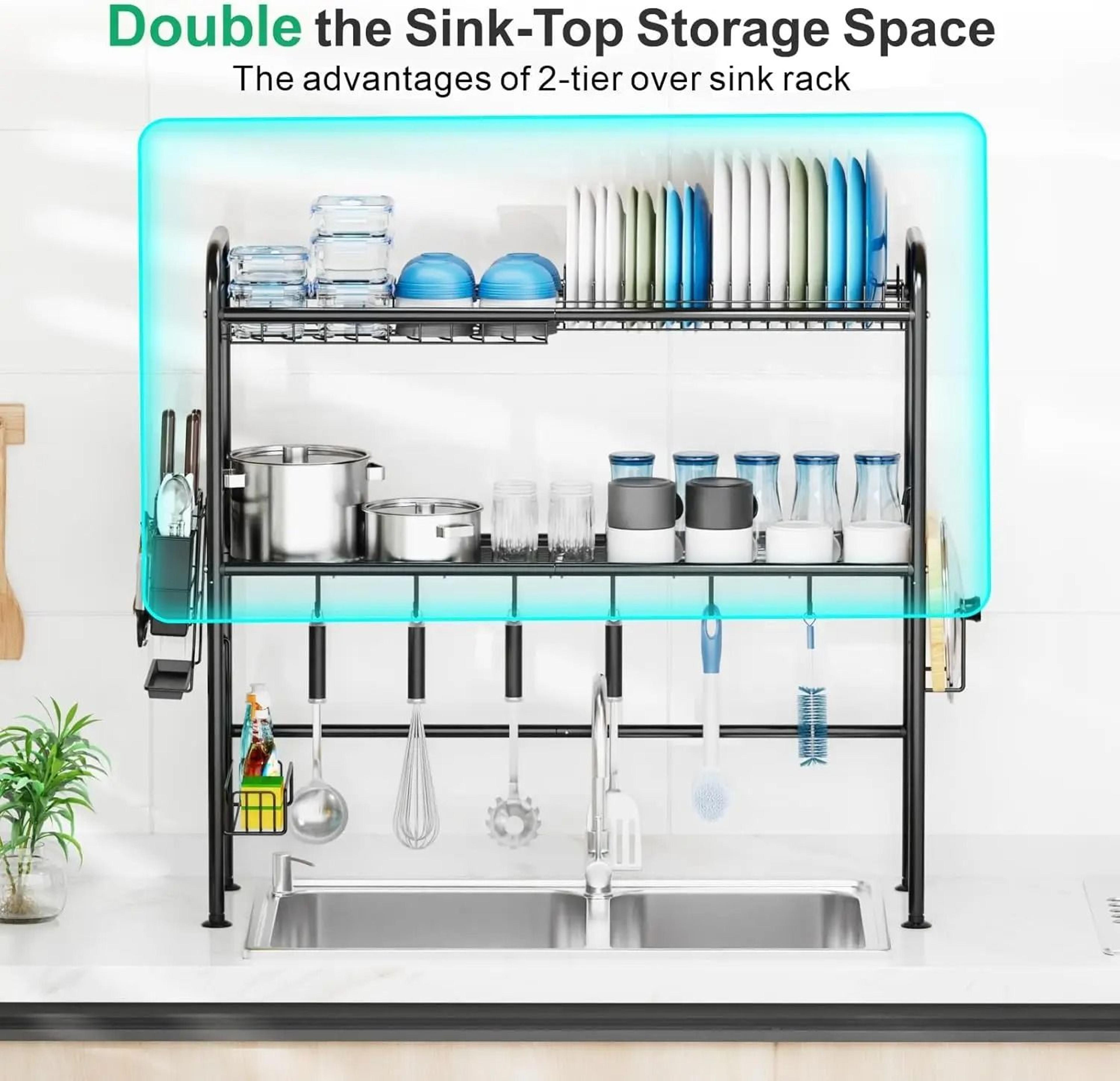 over the sink dish drying rack & above sink dish drainer system