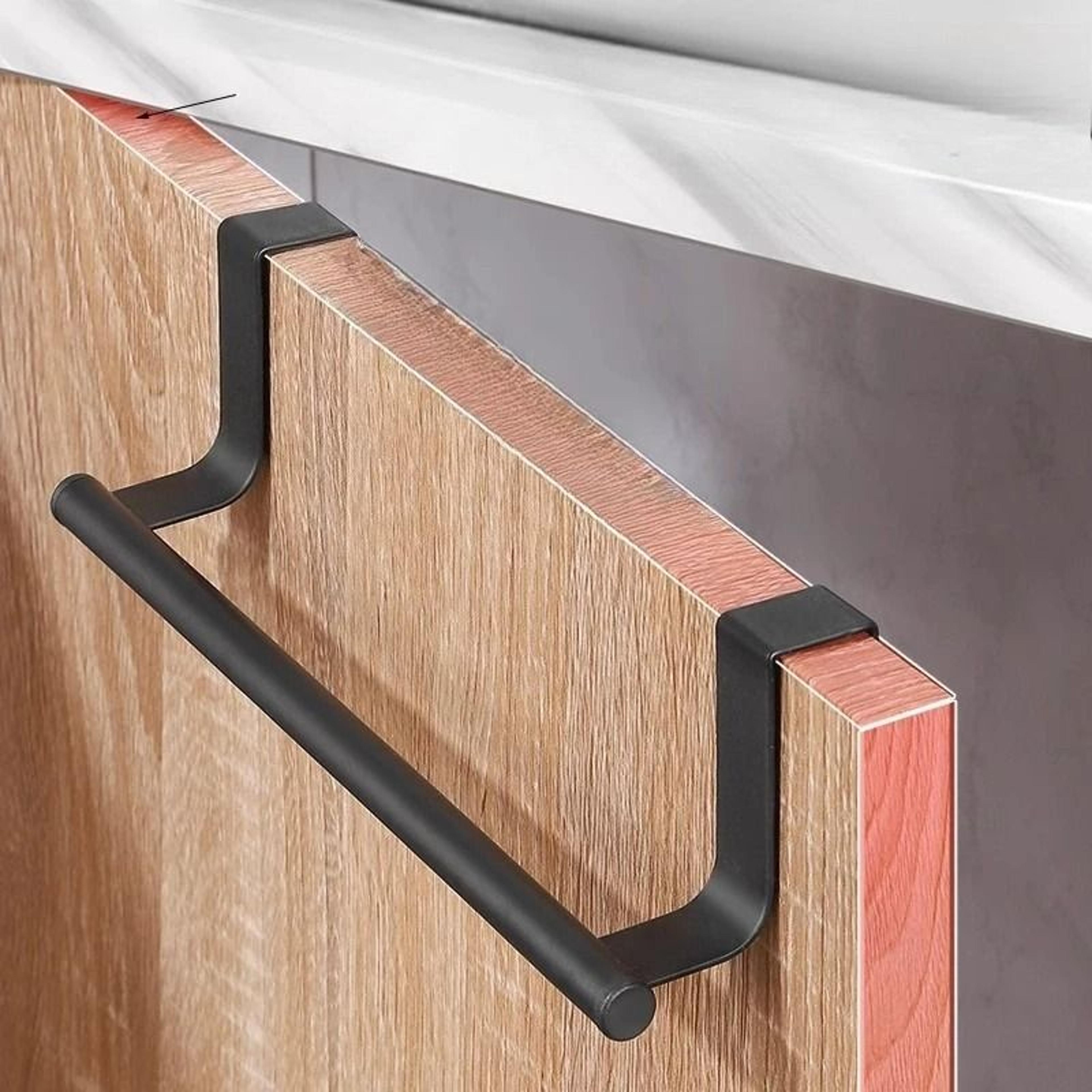 stainless steel over-cabinet door towel rack