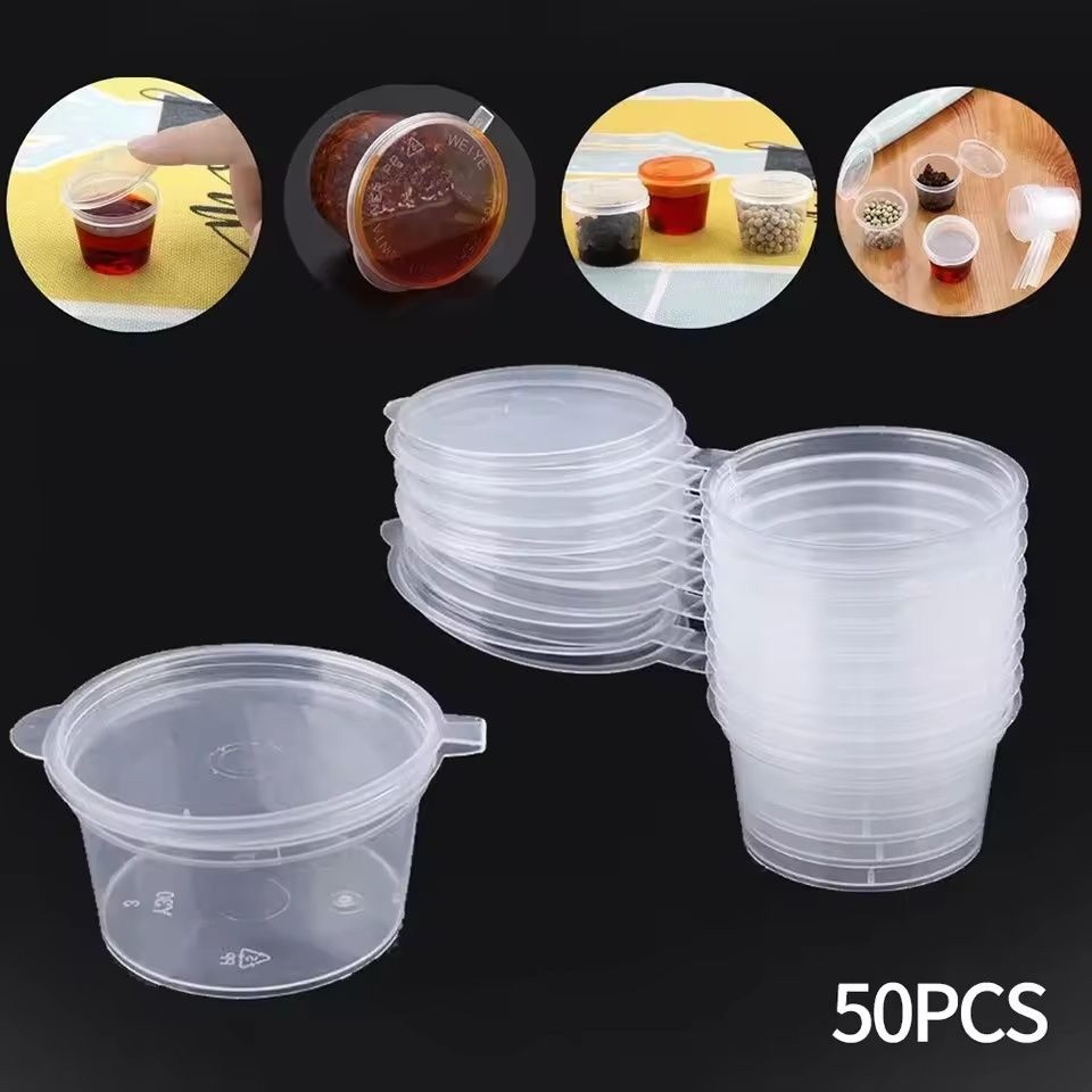 disposable transparent sauce box with lid (50-piece)