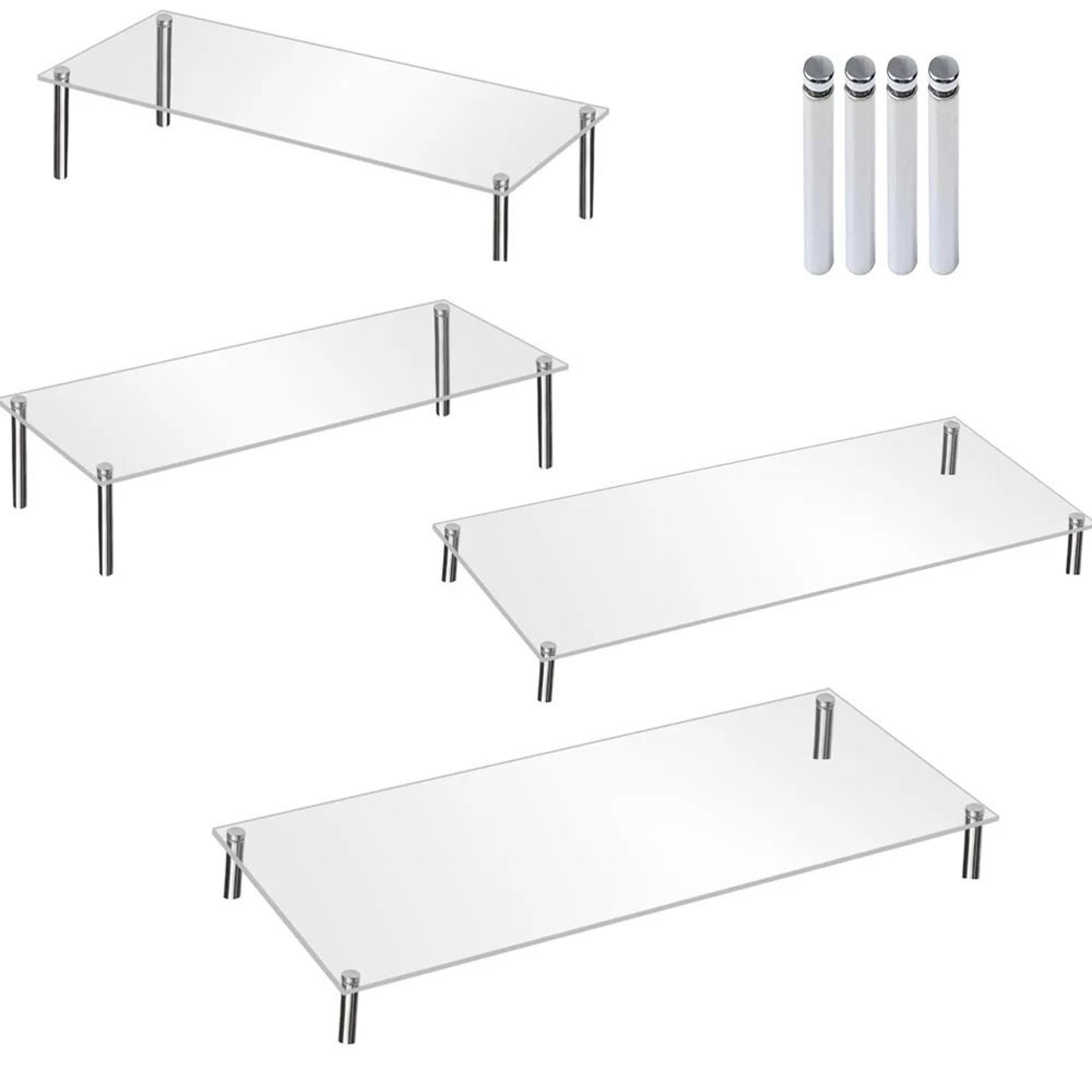 clear acrylic display riser with stainless steel legs