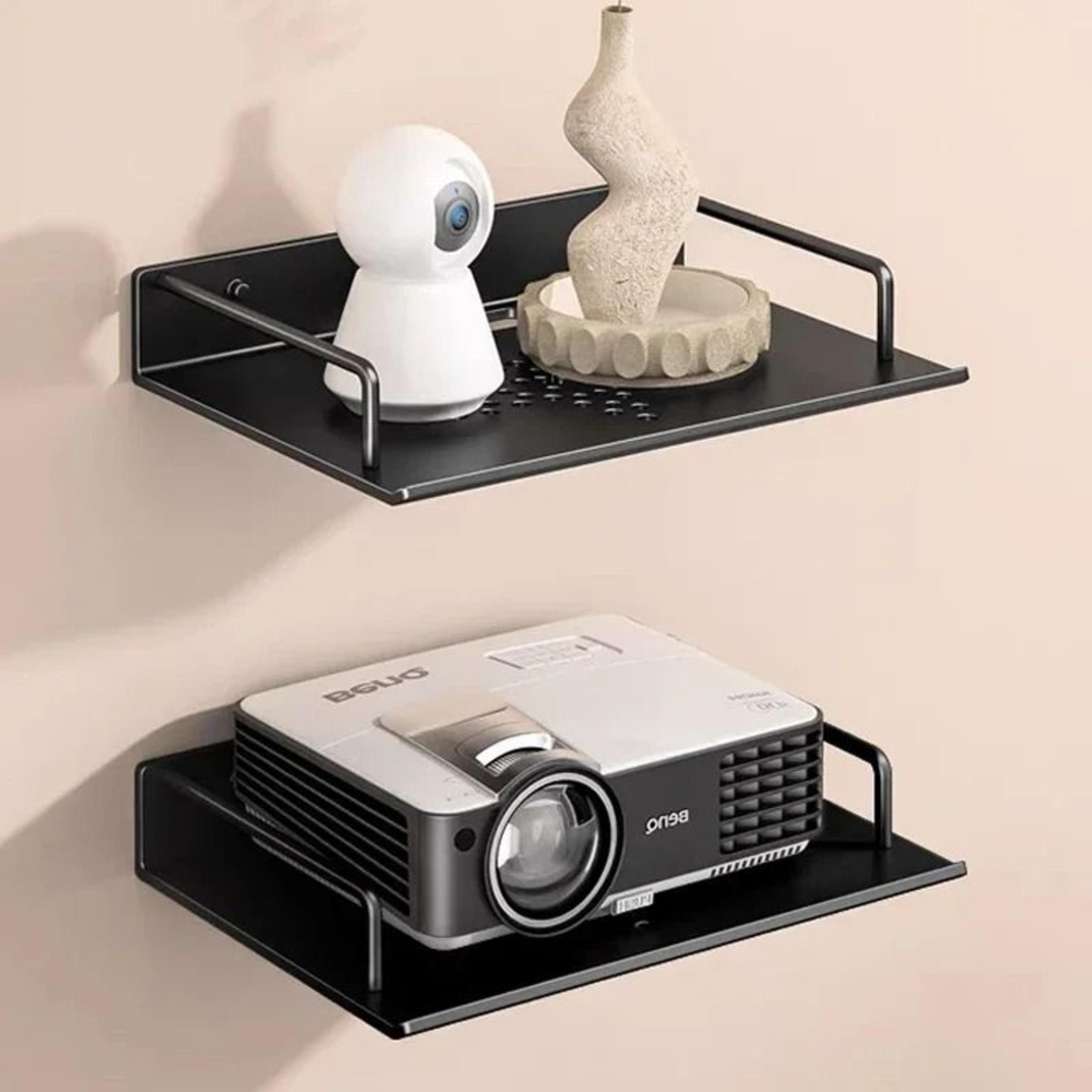 wall-mounted multi-functional projector & router storage rack