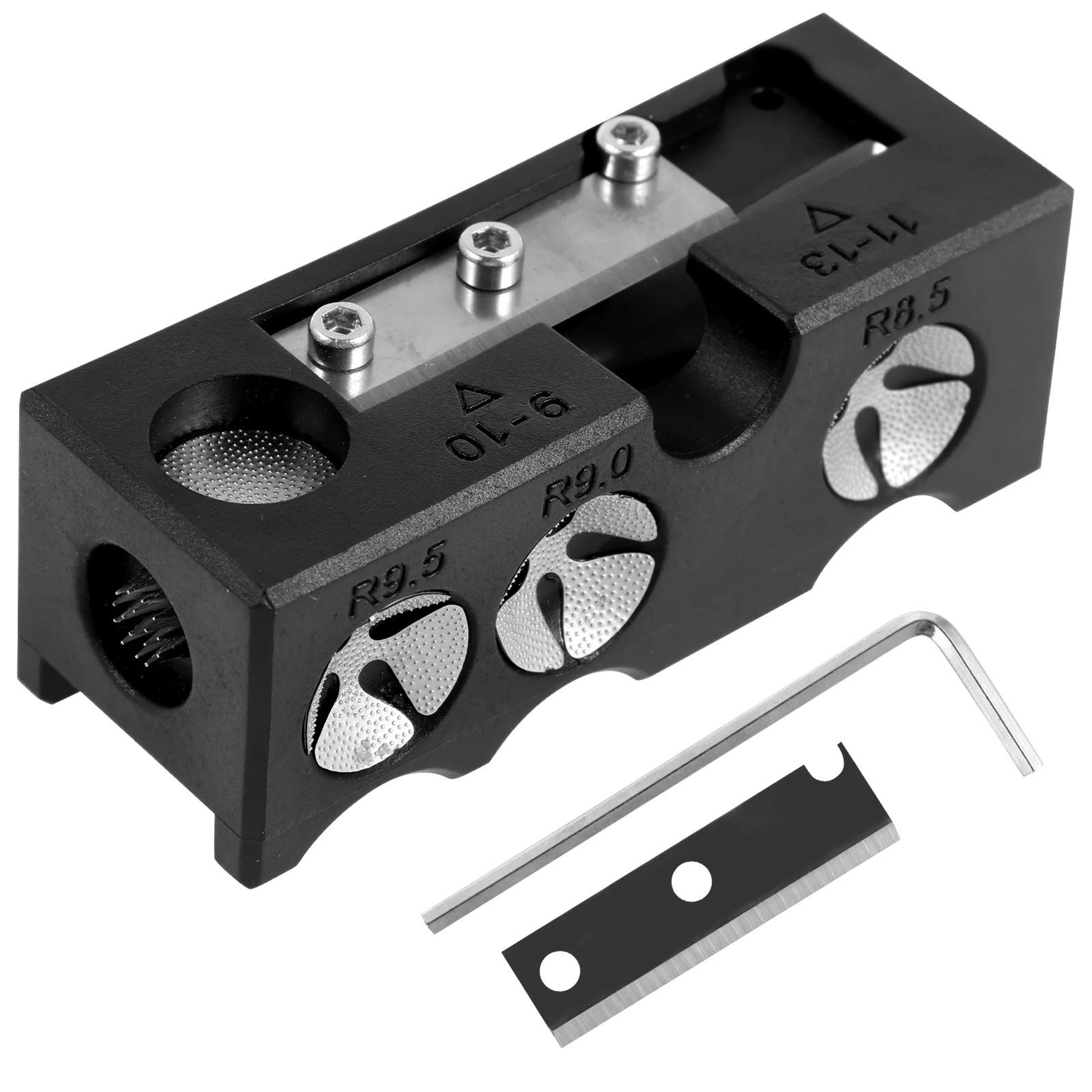 professional 11-in-1 aluminum pool cue tip shaper & repair tool