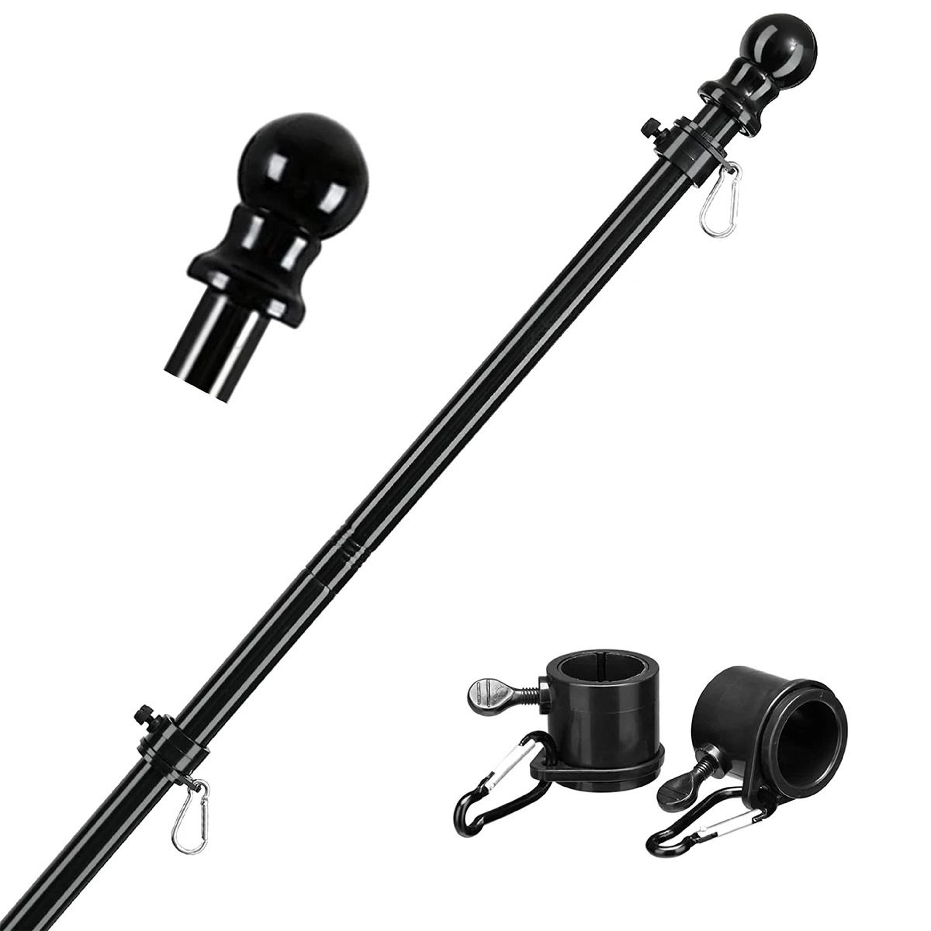 1.8-meter telescopic stainless steel flagpole set with 360 rotating rings