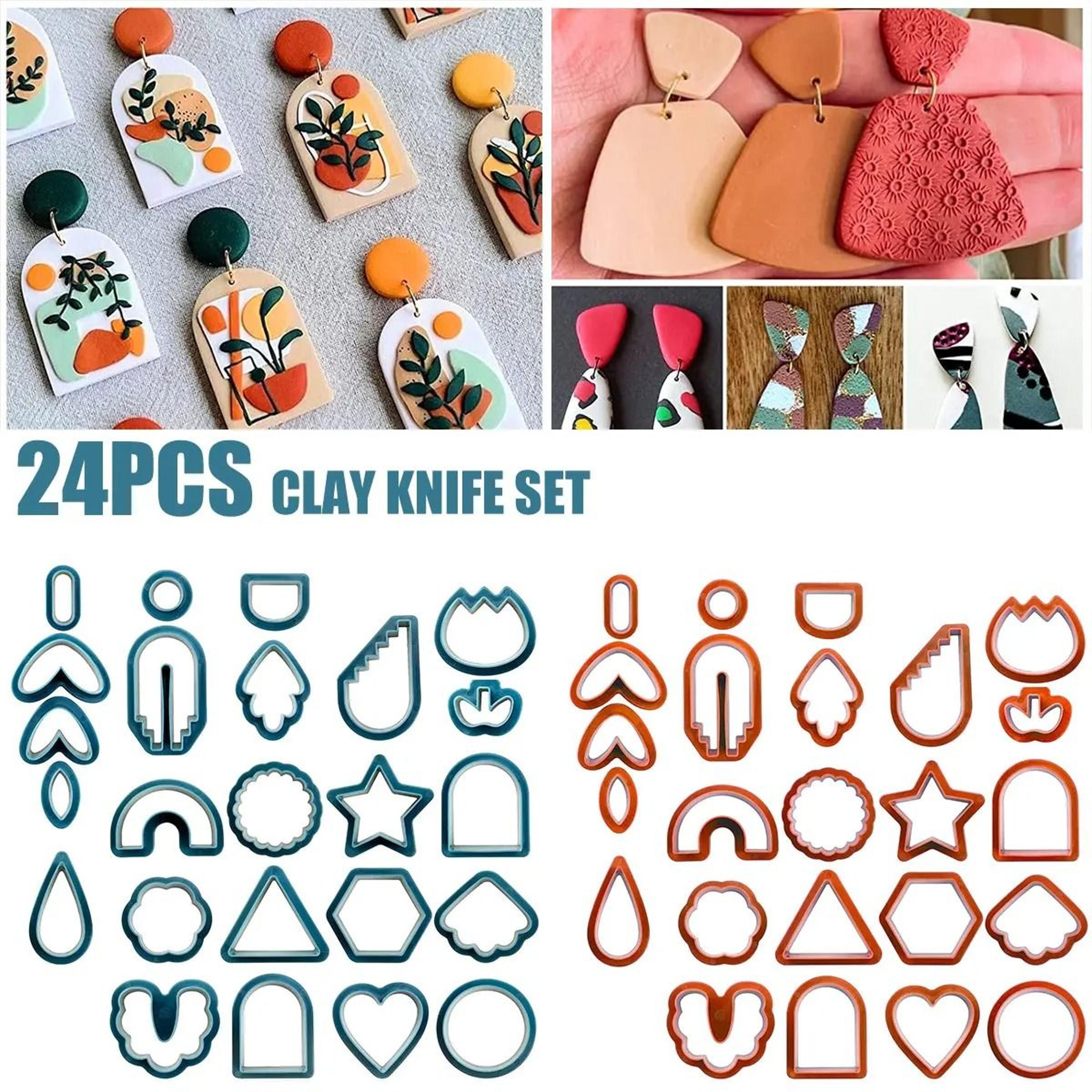 diy geometric hollow polymer clay earring cutters set