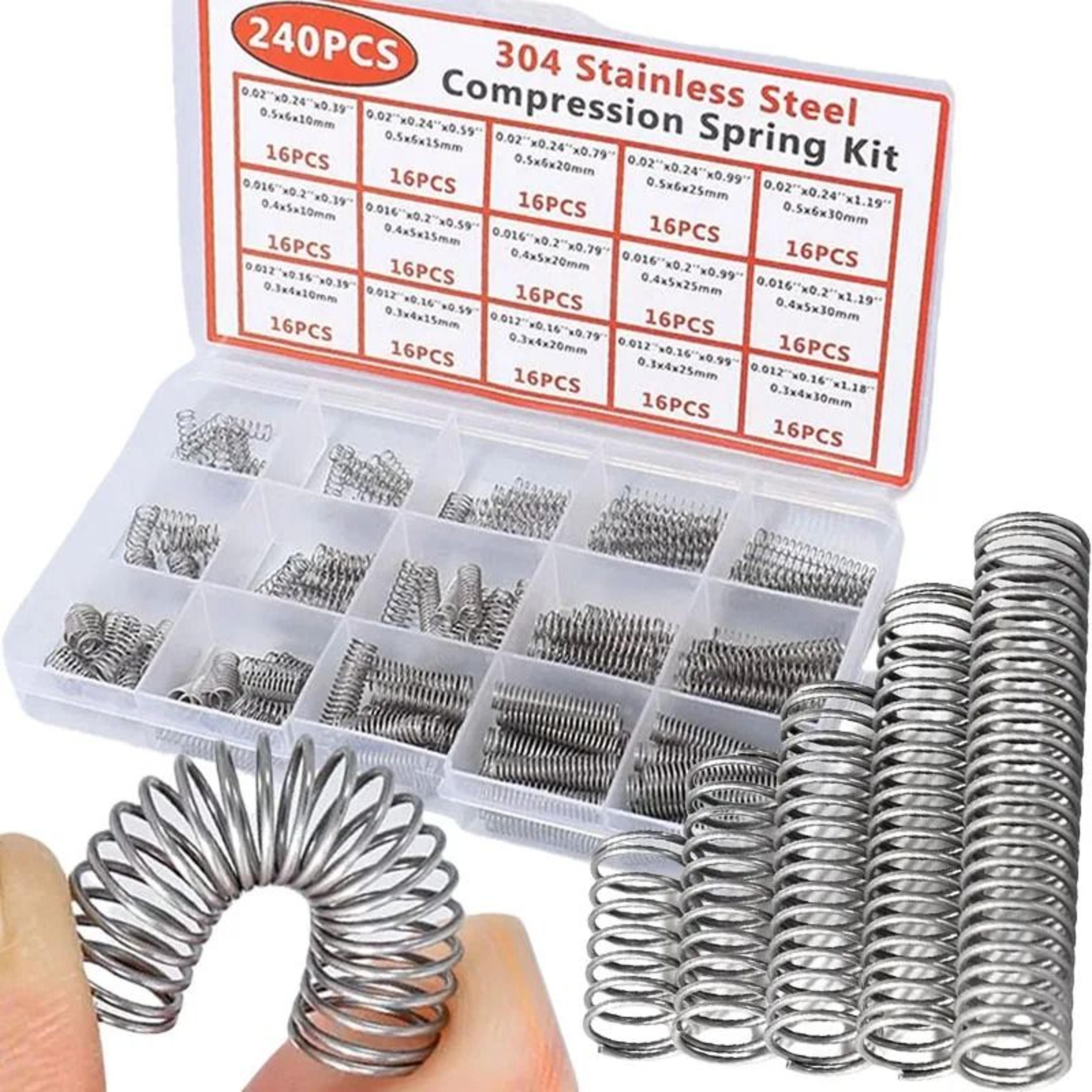 304 stainless steel compression spring assortment fleet (240-piece box set)