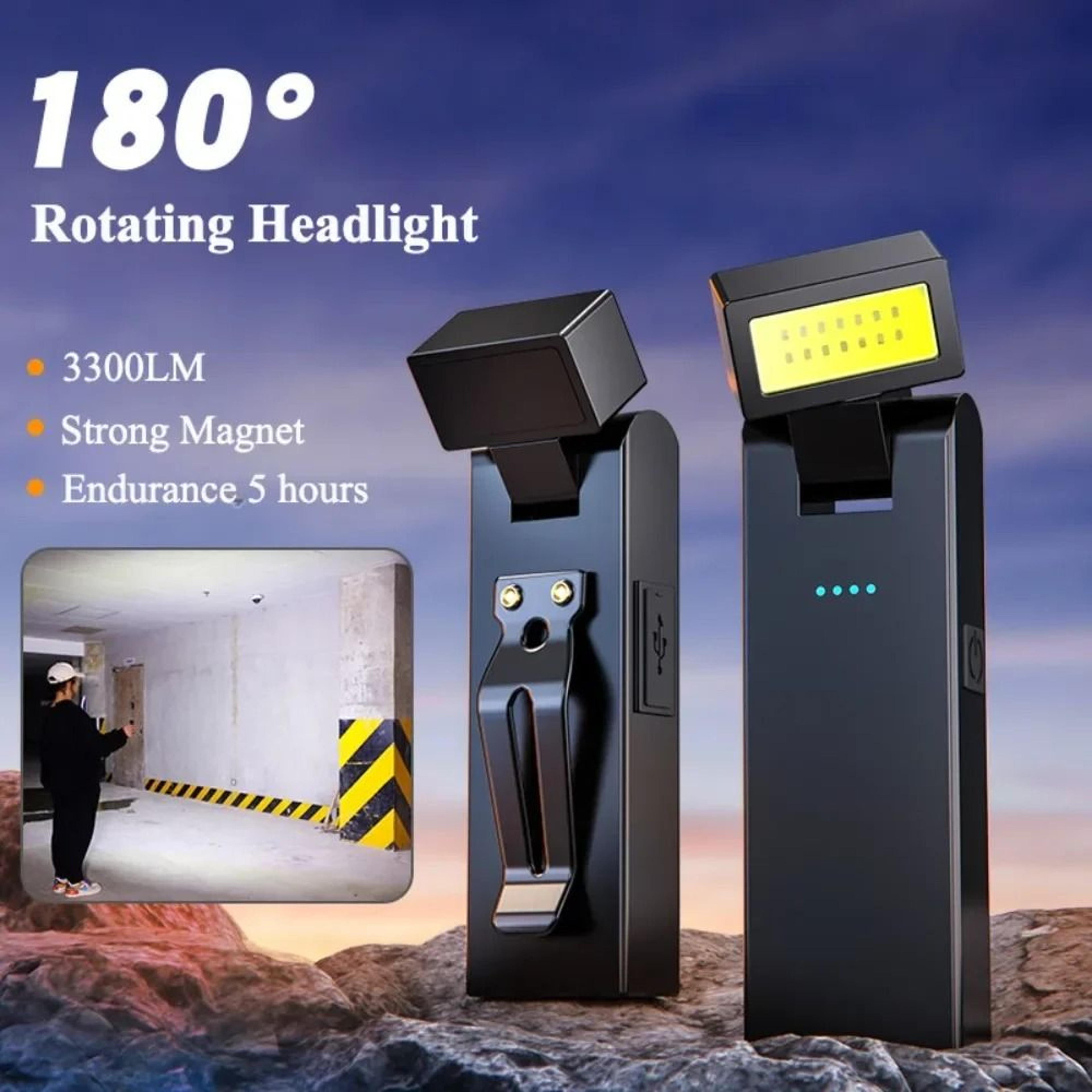 mini 180 rotatable rechargeable edc work light with red/white leds