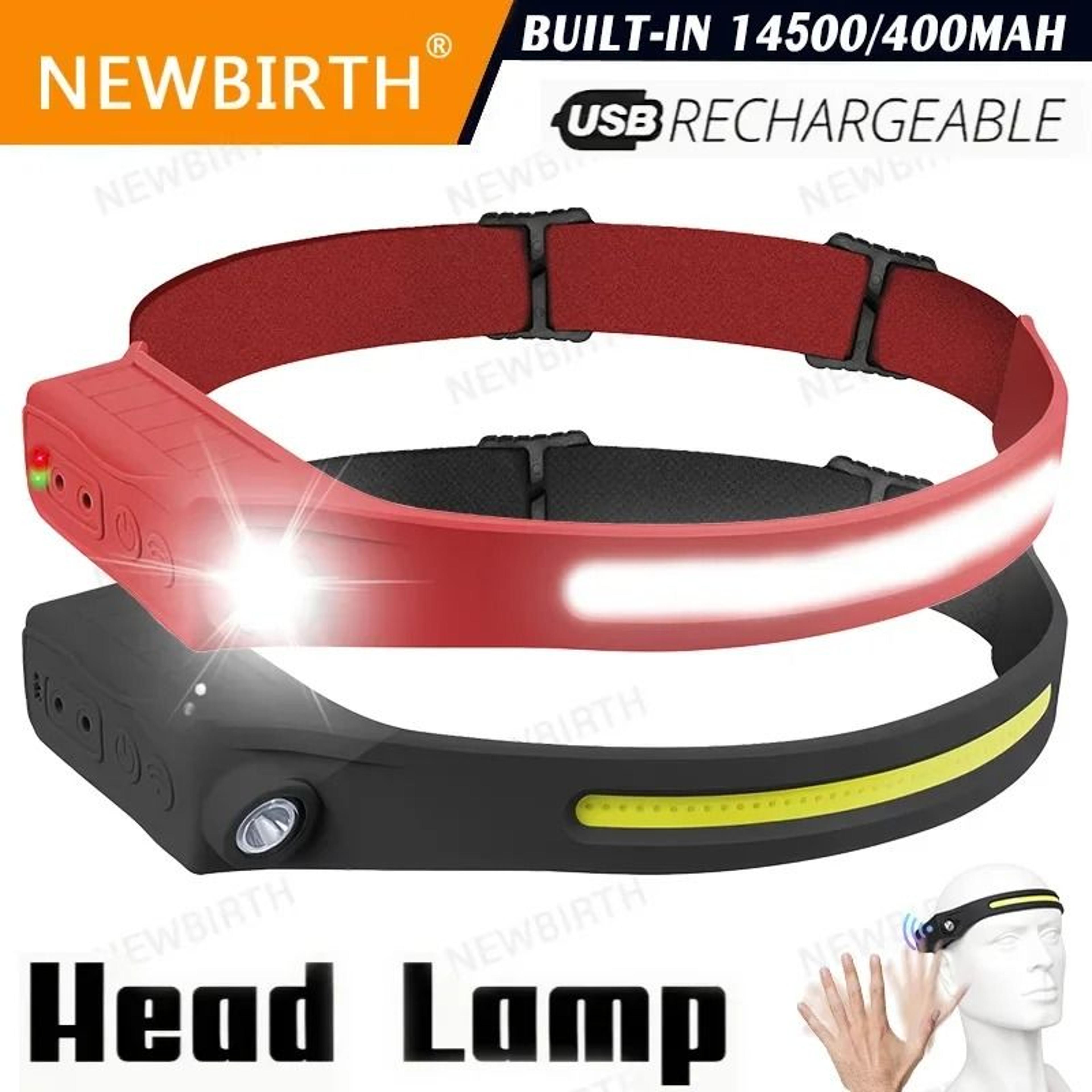 motion sensor led headlamp with wide-beam floodlight
