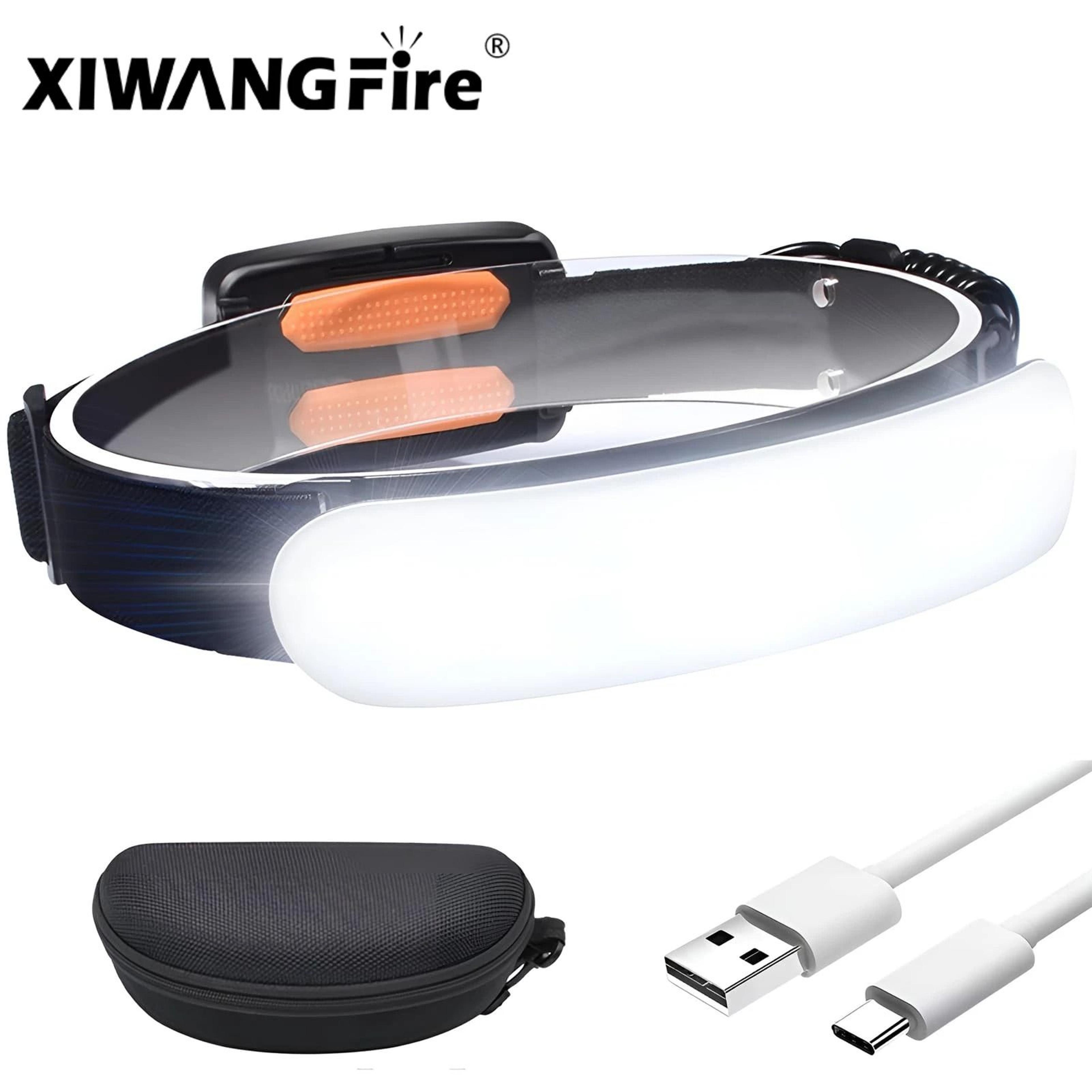 5000mah panoramic 220 wide-beam rechargeable led headlamp