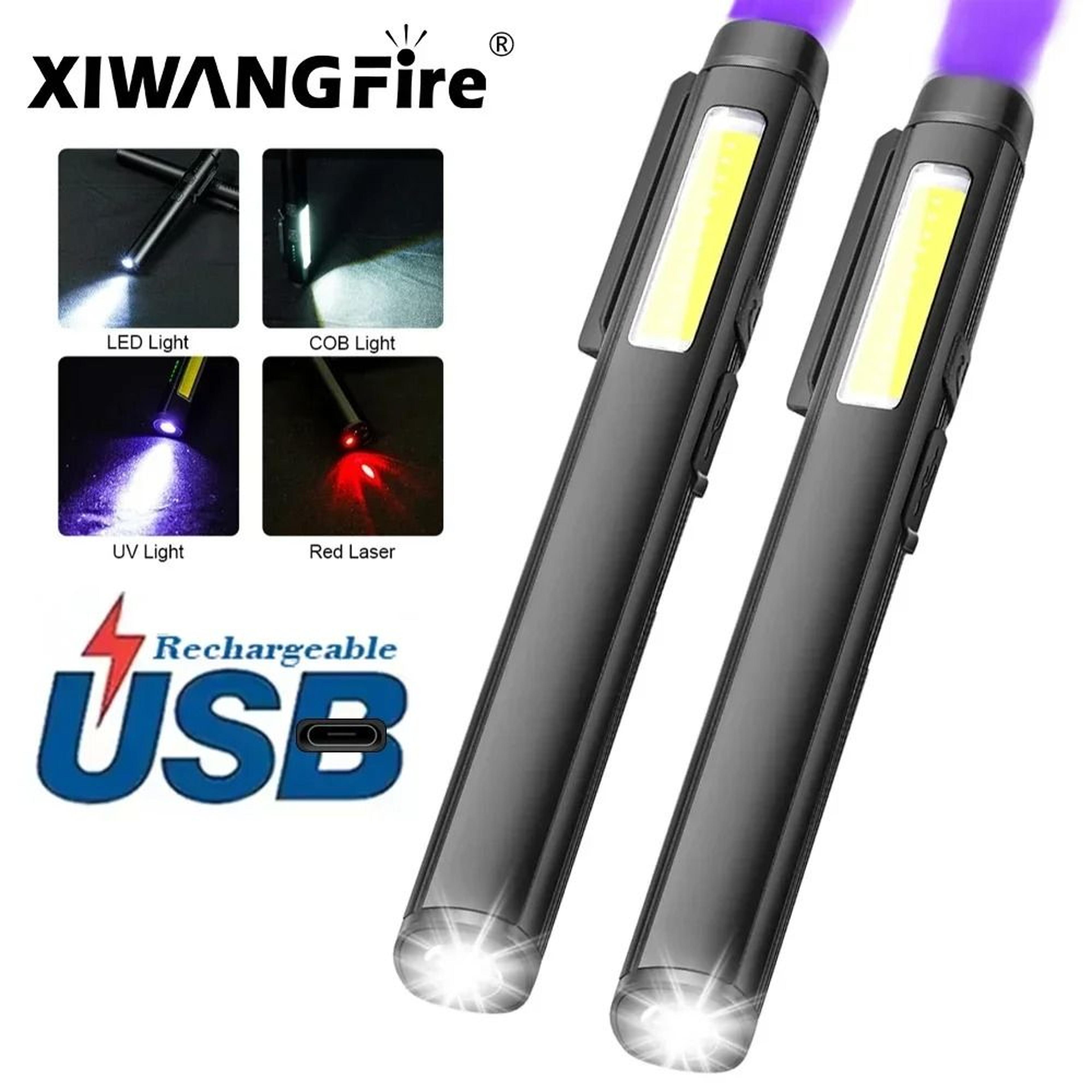 multi-functional 365nm uv and tactical pen clip work flashlight
