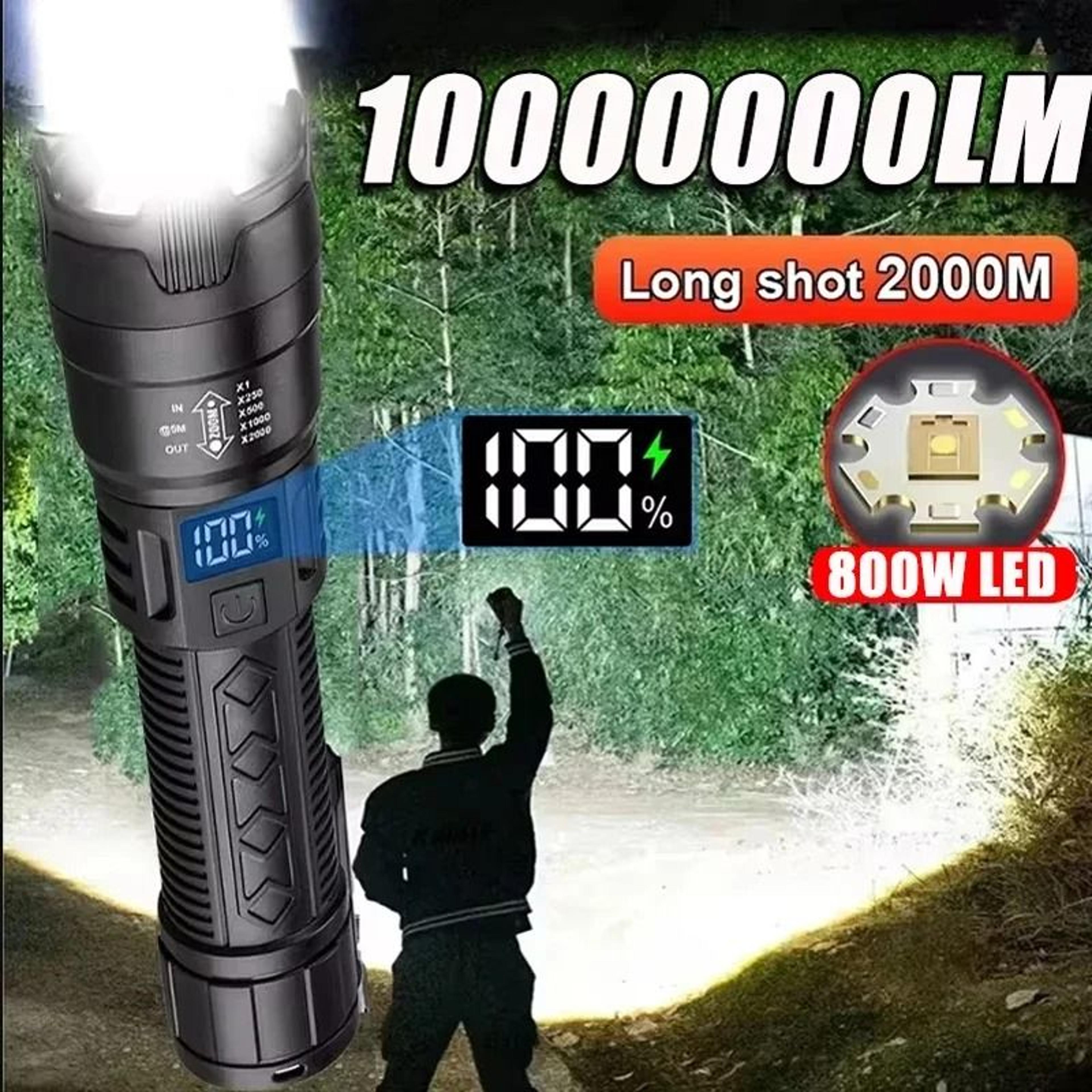 high-output 18650 tactical flashlight with power display