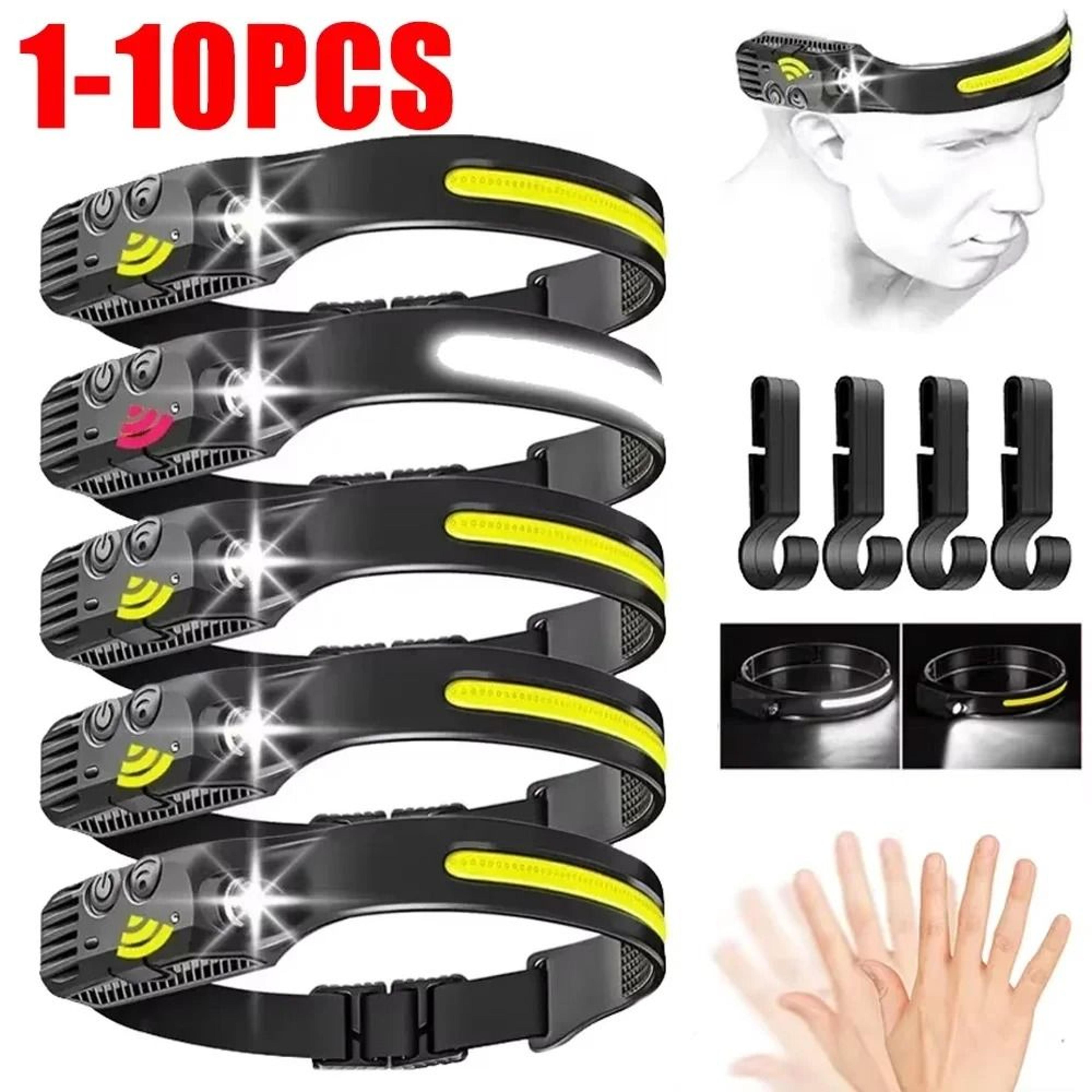 panoramic cob led 5-mode motion sensor rechargeable headlamp