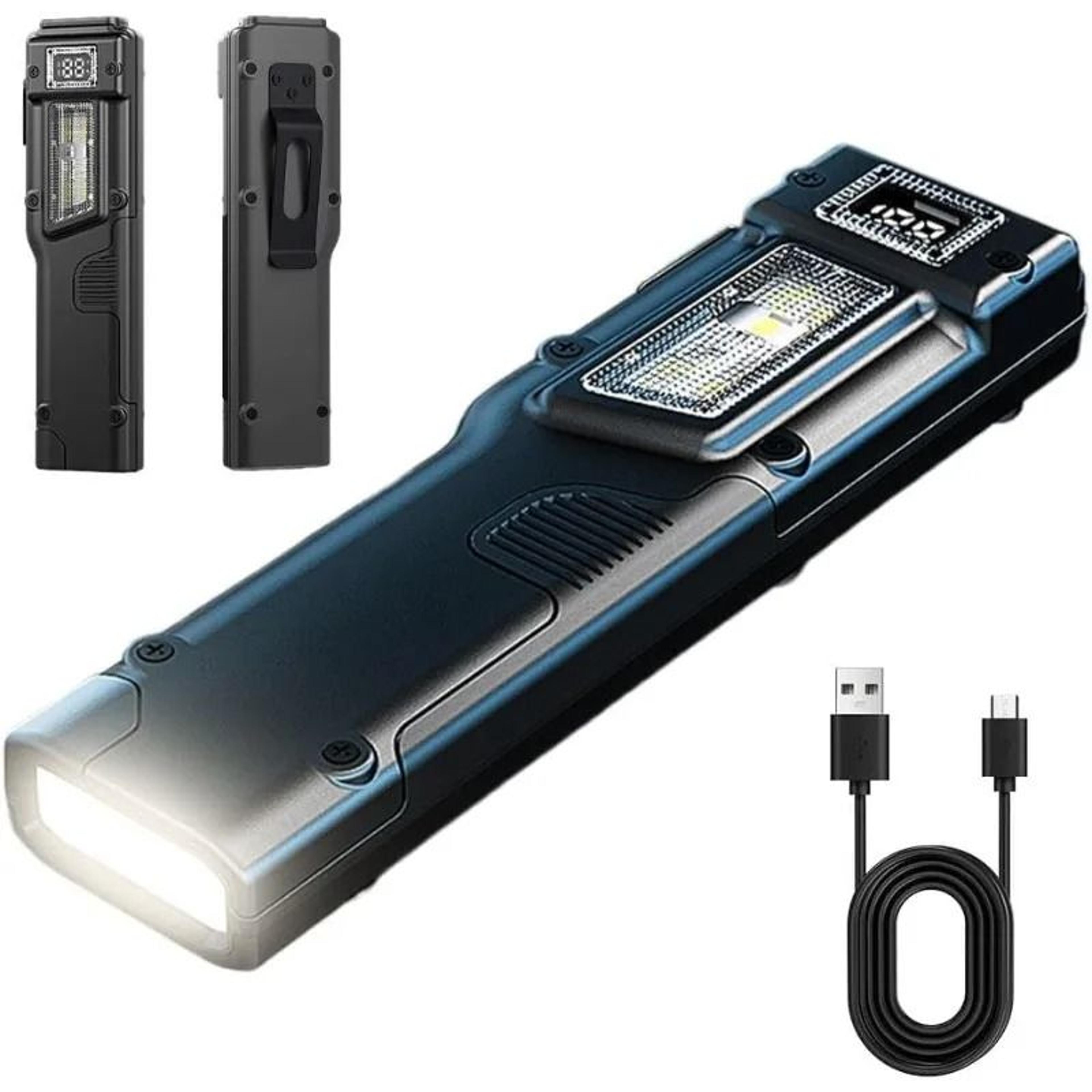 edc tactical rechargeable dual-switch led flashlight with digital display